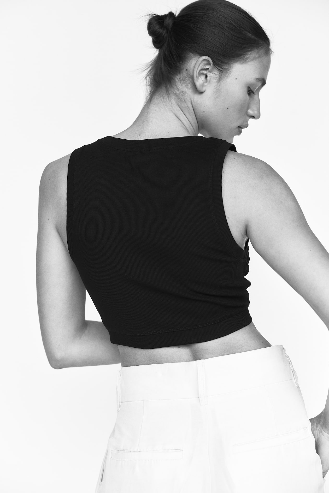 Cropped Ribbed Tank Top - image 2