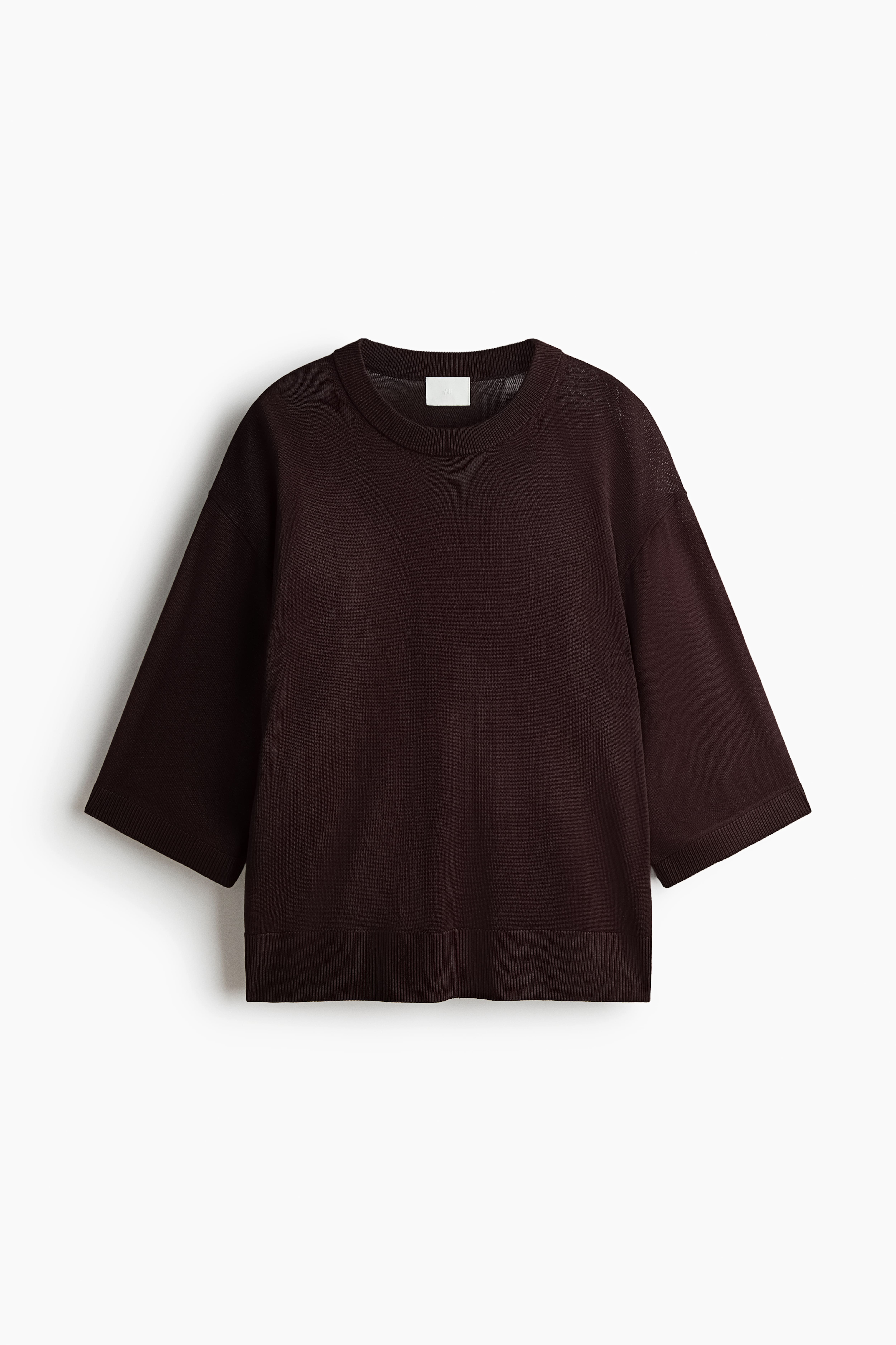 Short-Sleeved Fine-Knit Top