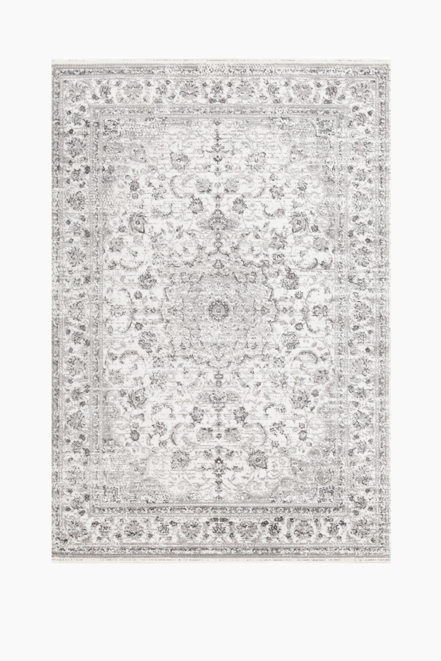 Sanvi Oriental Vintage Area Rug - Grey, White