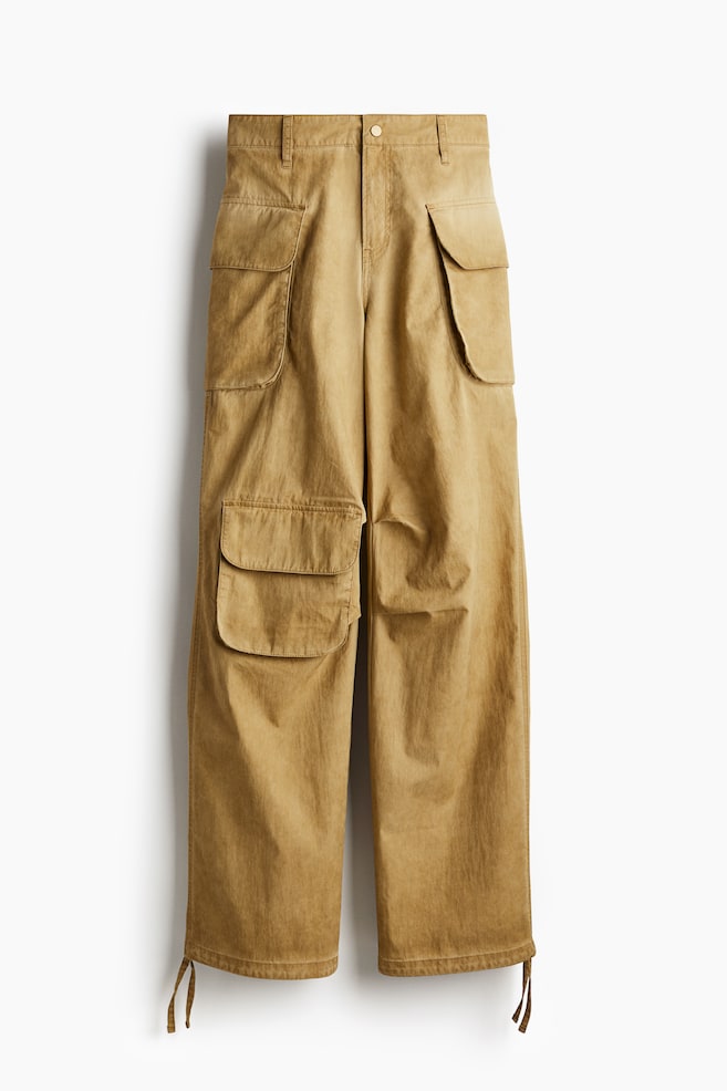 Wide cargo trousers - Beige - 1