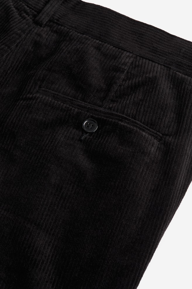 Regular Fit Corduroy trousers - Black/Cream/Sage green - 4
