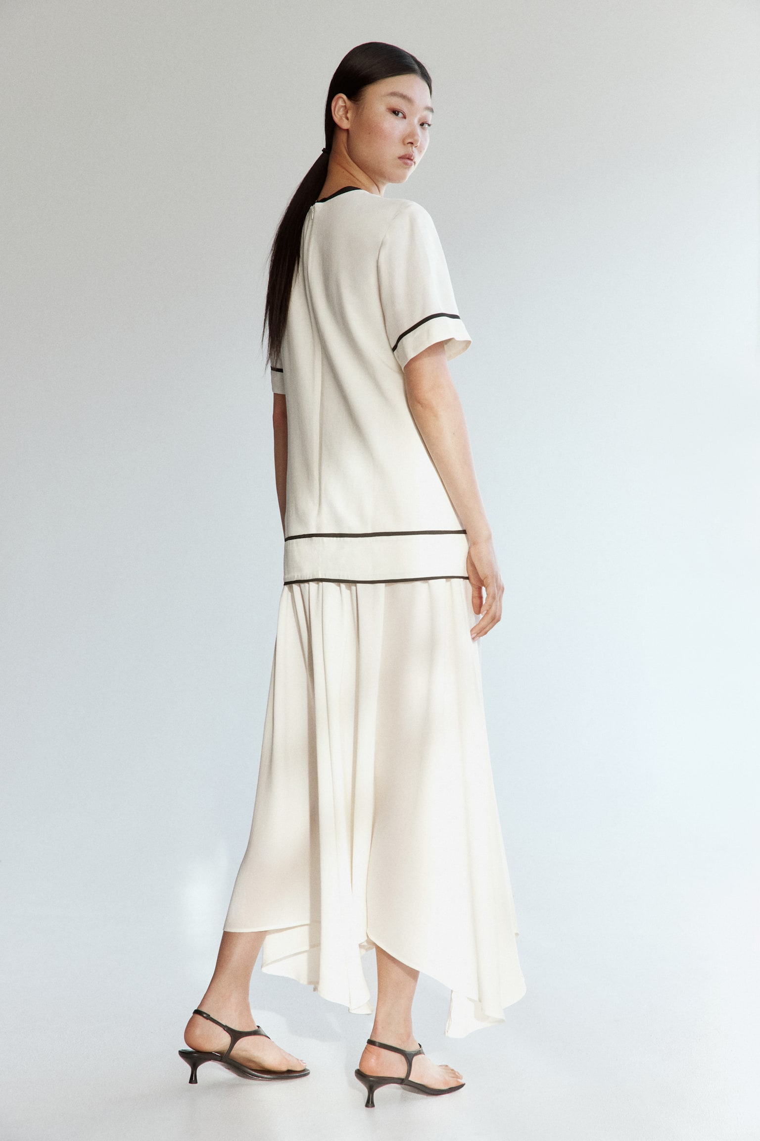 Layered-look dress - Cream/Black - 3