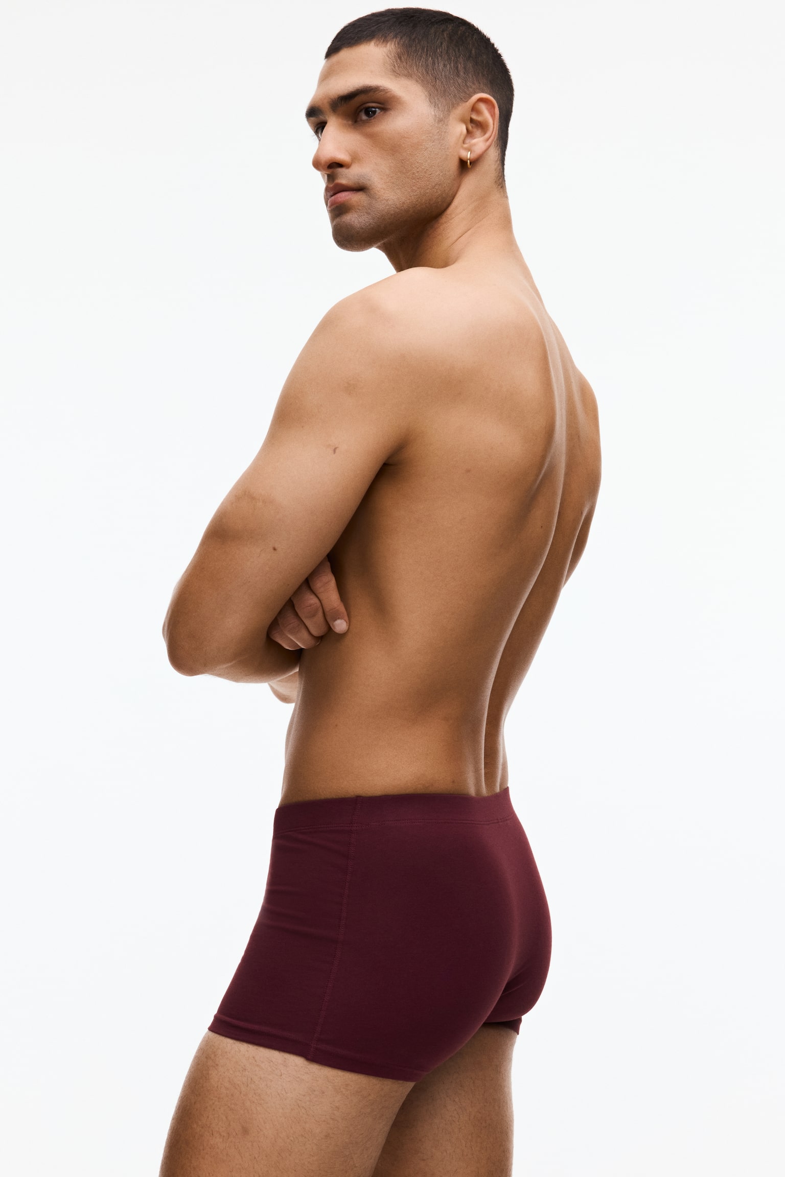 5-pack cotton short trunks - Burgundy/Grey/Black/Black/Grey marl/Dark grey/Blue/Beige - 6