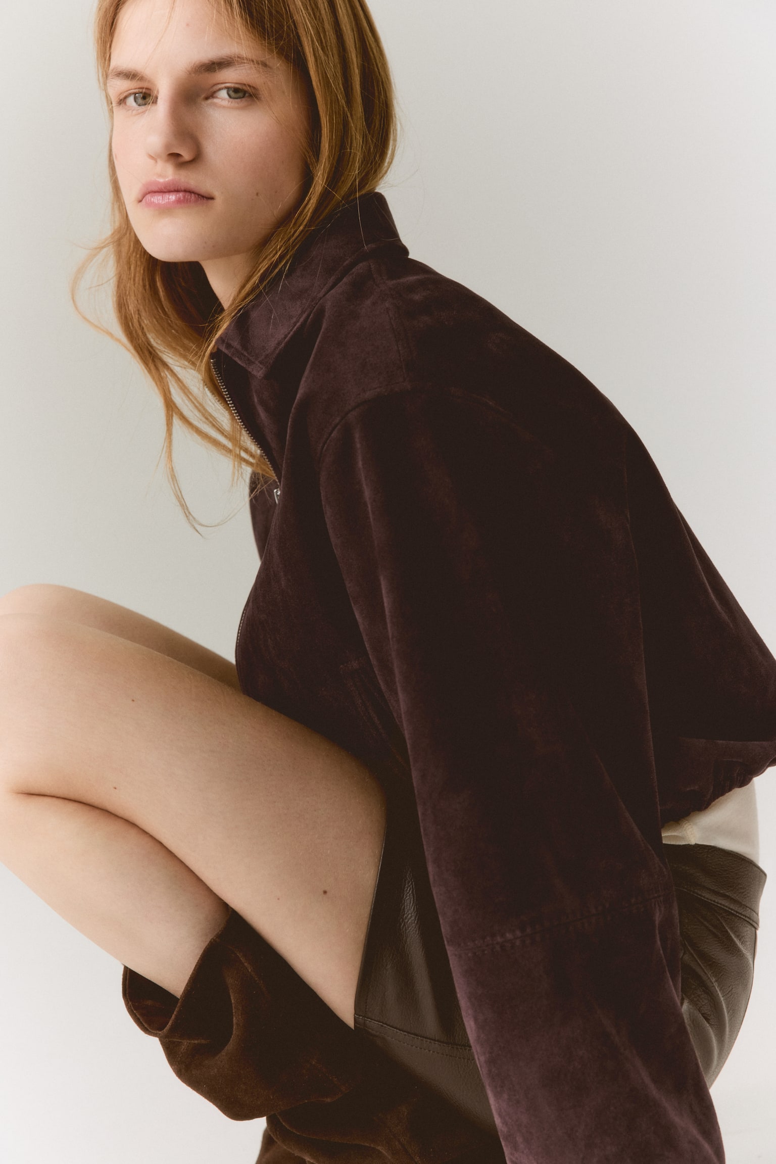 Collared jacket - Dark brown/Dark beige - 1