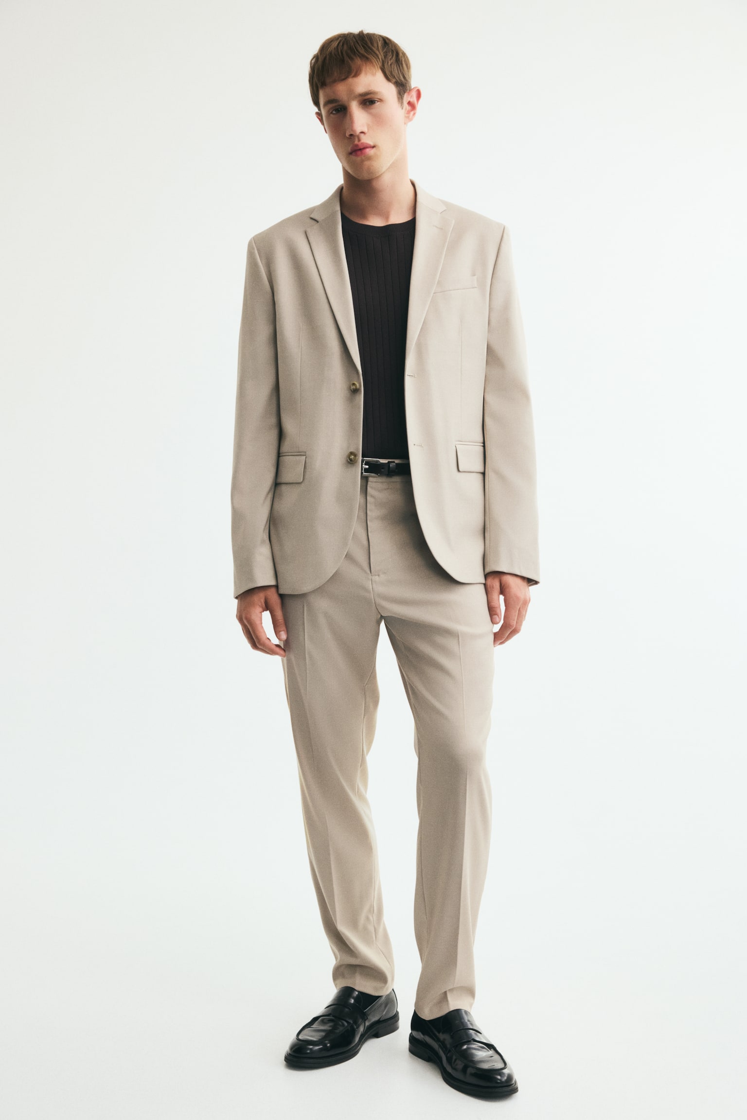 Мужская куртка H&M Slim-Fit, цвет: Бежевый — фото 6