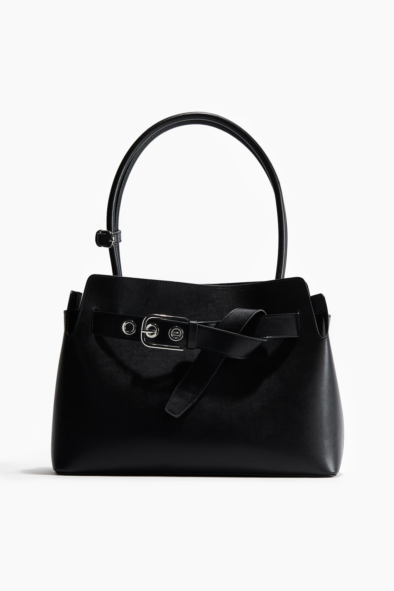 Women's Black Strap-Detail Tote Bag | H&M US