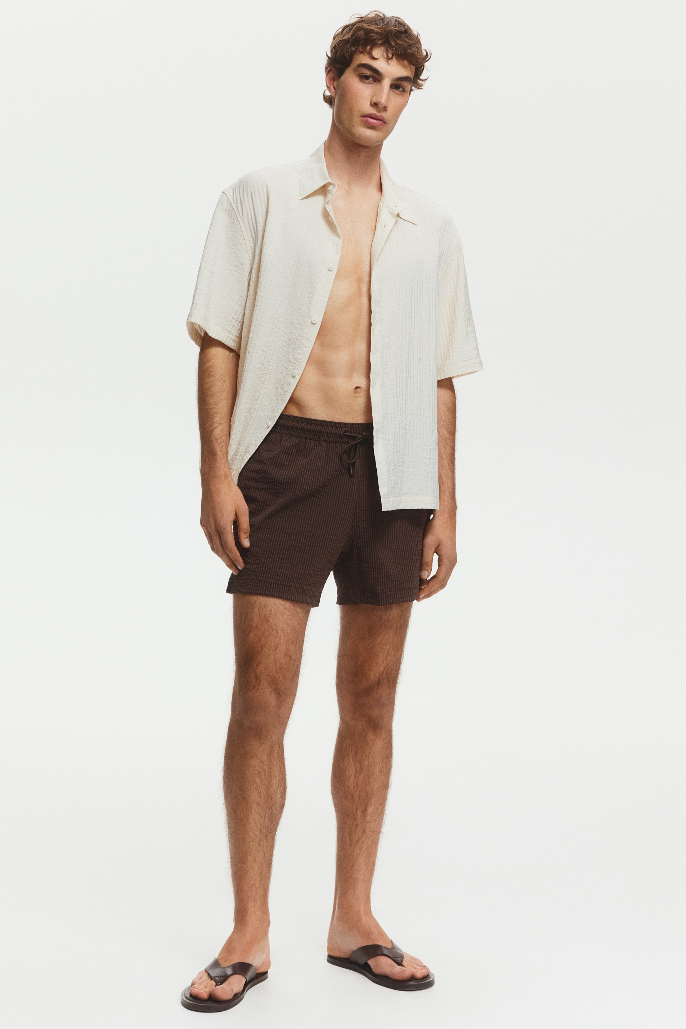 Seersucker swim shorts