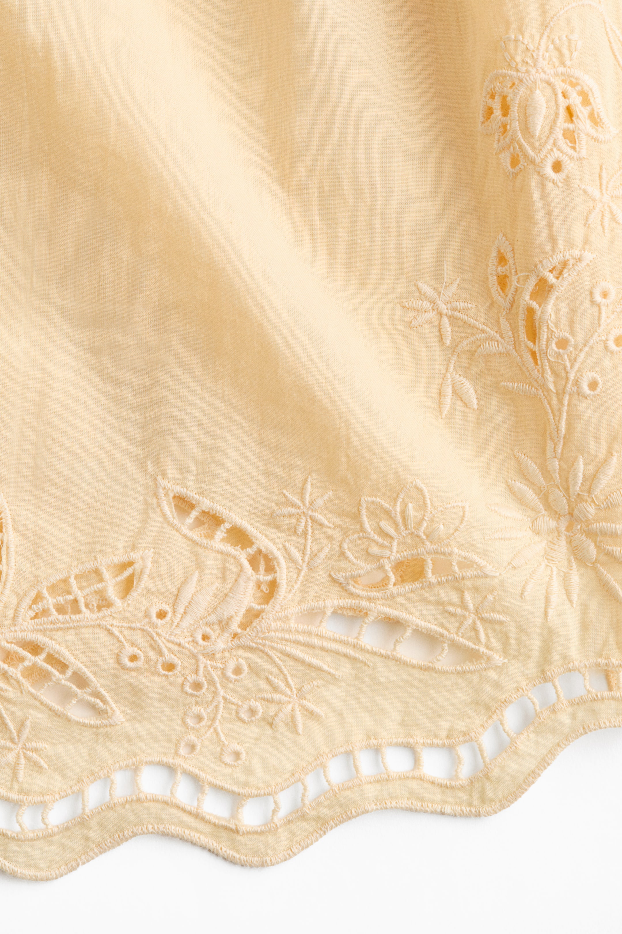 Cotton Beach Shorts with Eyelet Embroidery