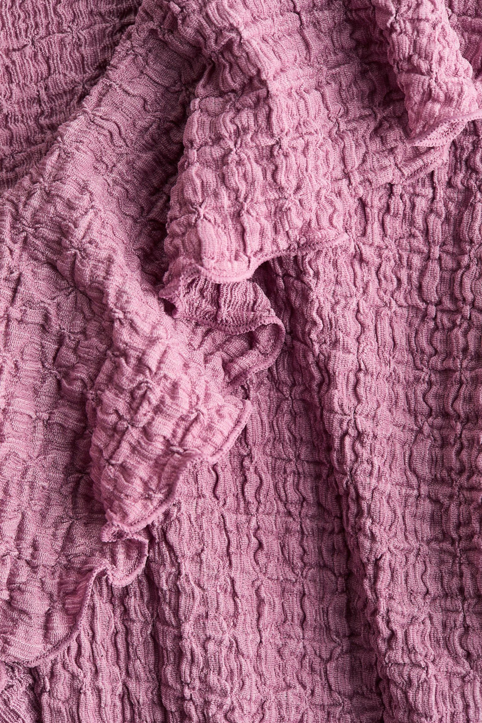 Frill-trimmed V-neck top - Pink/Light beige - 2