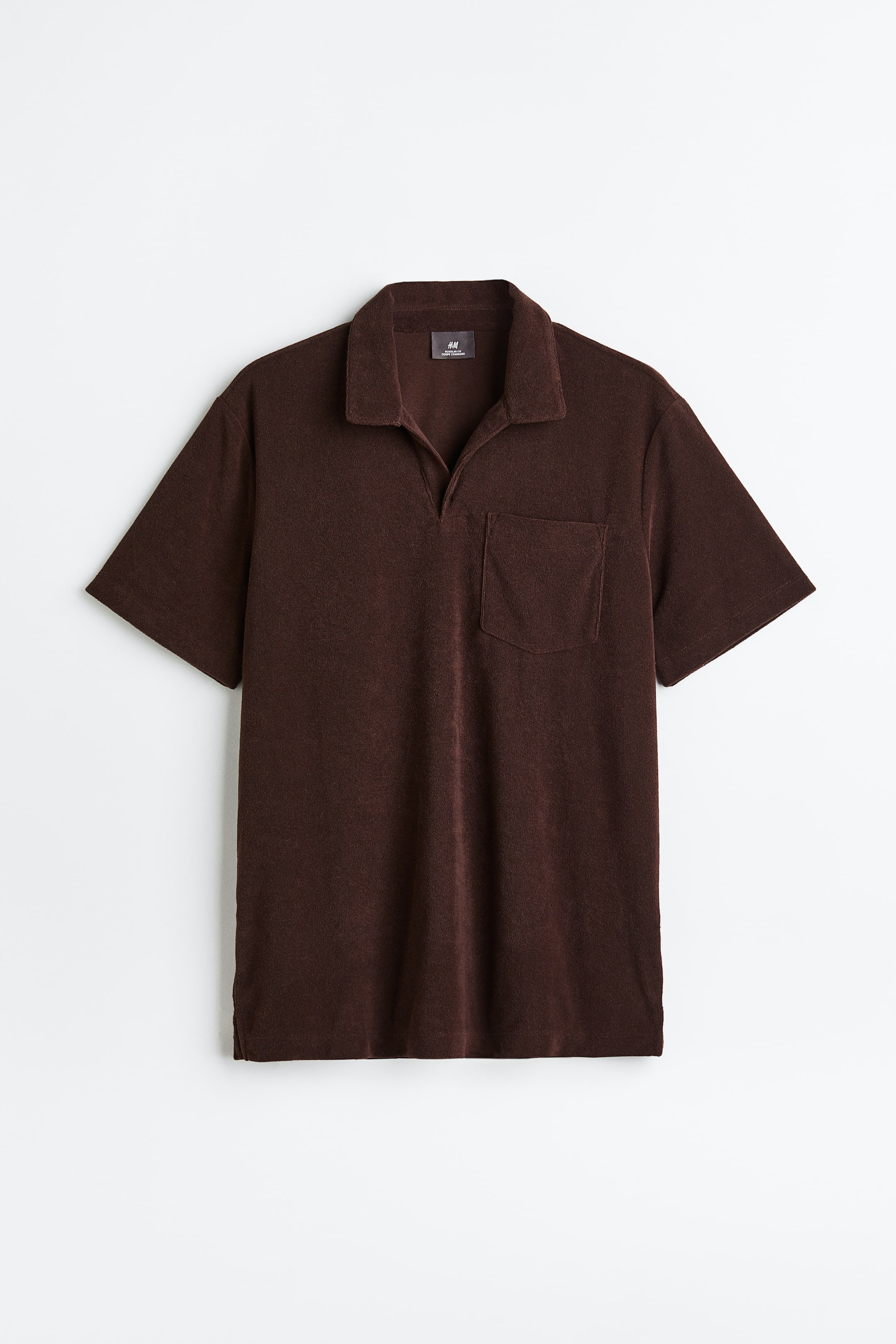 View larger image: Regular Fit Terry polo shirt - Dark brown - Men | H&M 1