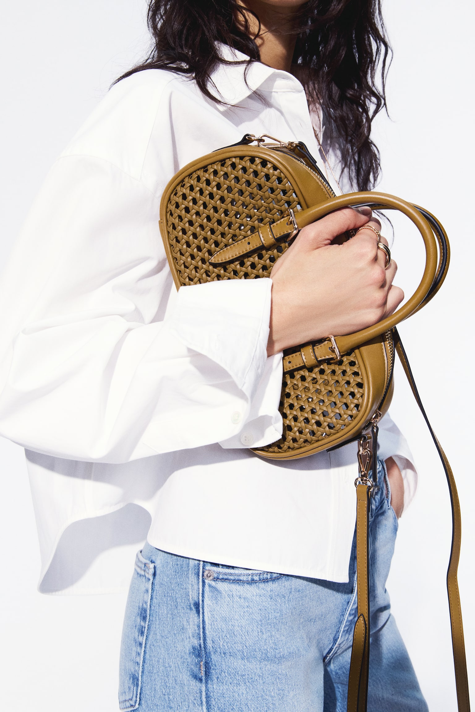Crossbody bag - Olive green/Dark brown - 3