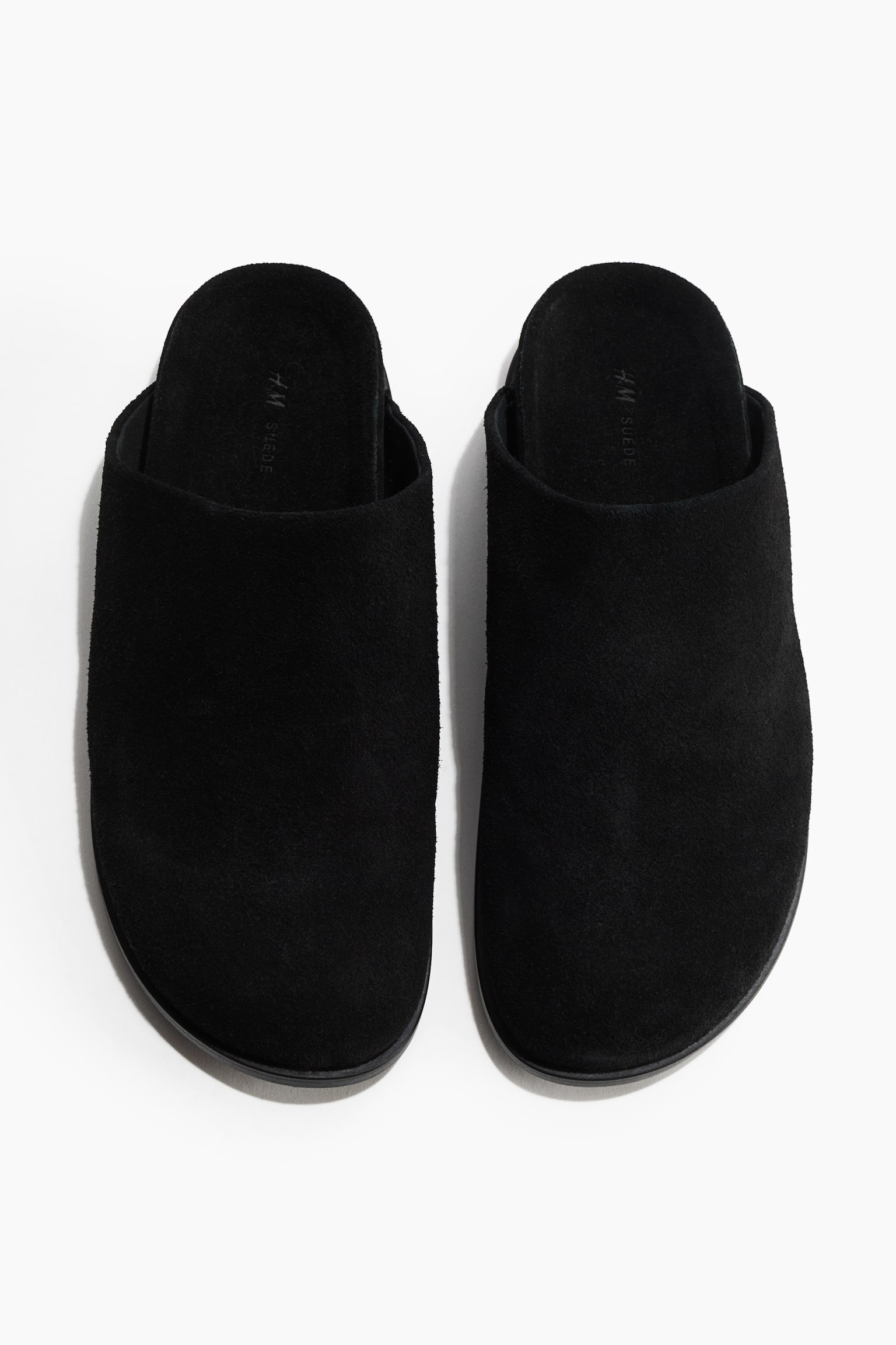 Suede footbed mules - Black/Beige - 3