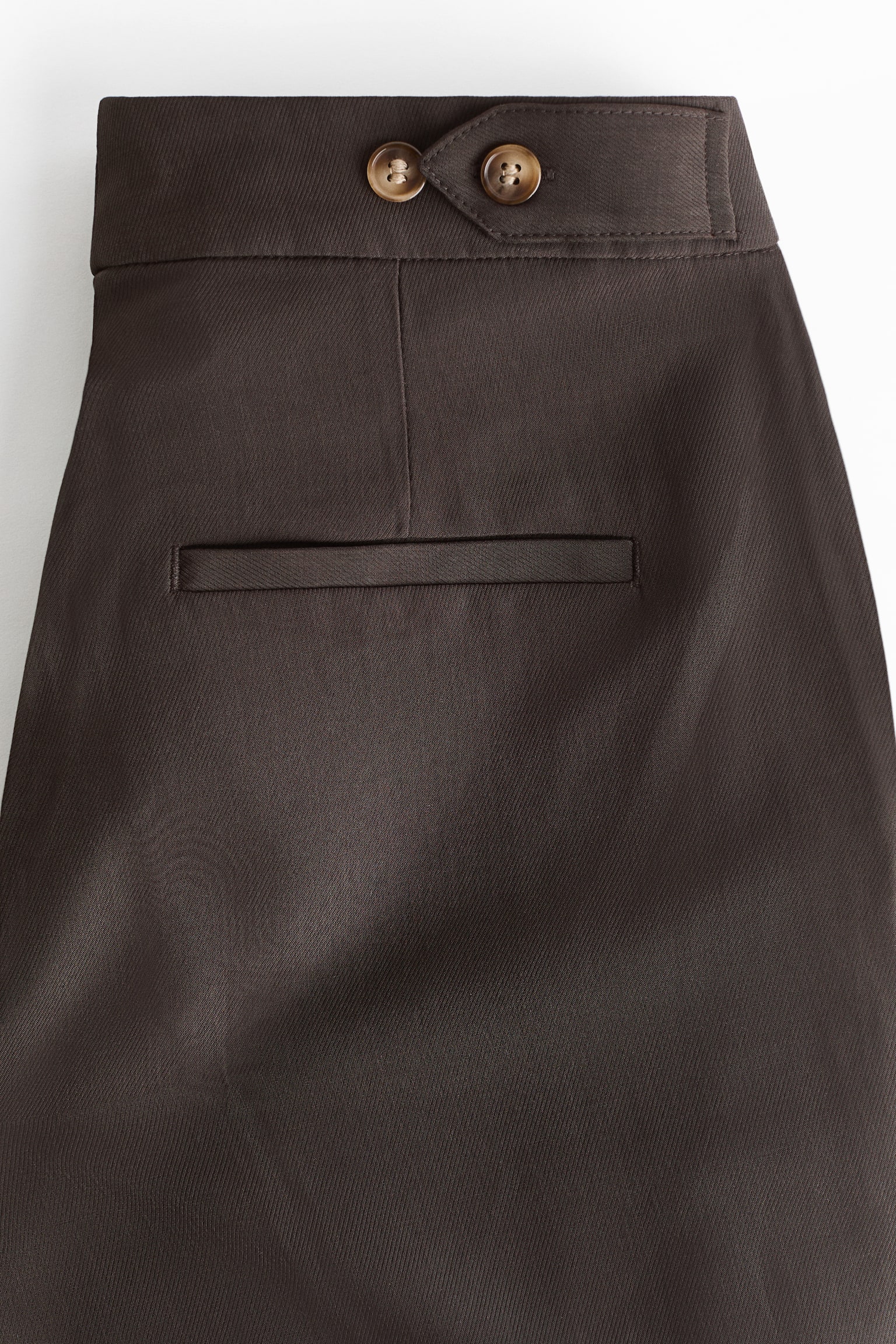 Pantaloni din twill ușor curbați pe picioare - Maro-închis/Verde-kaki - 3