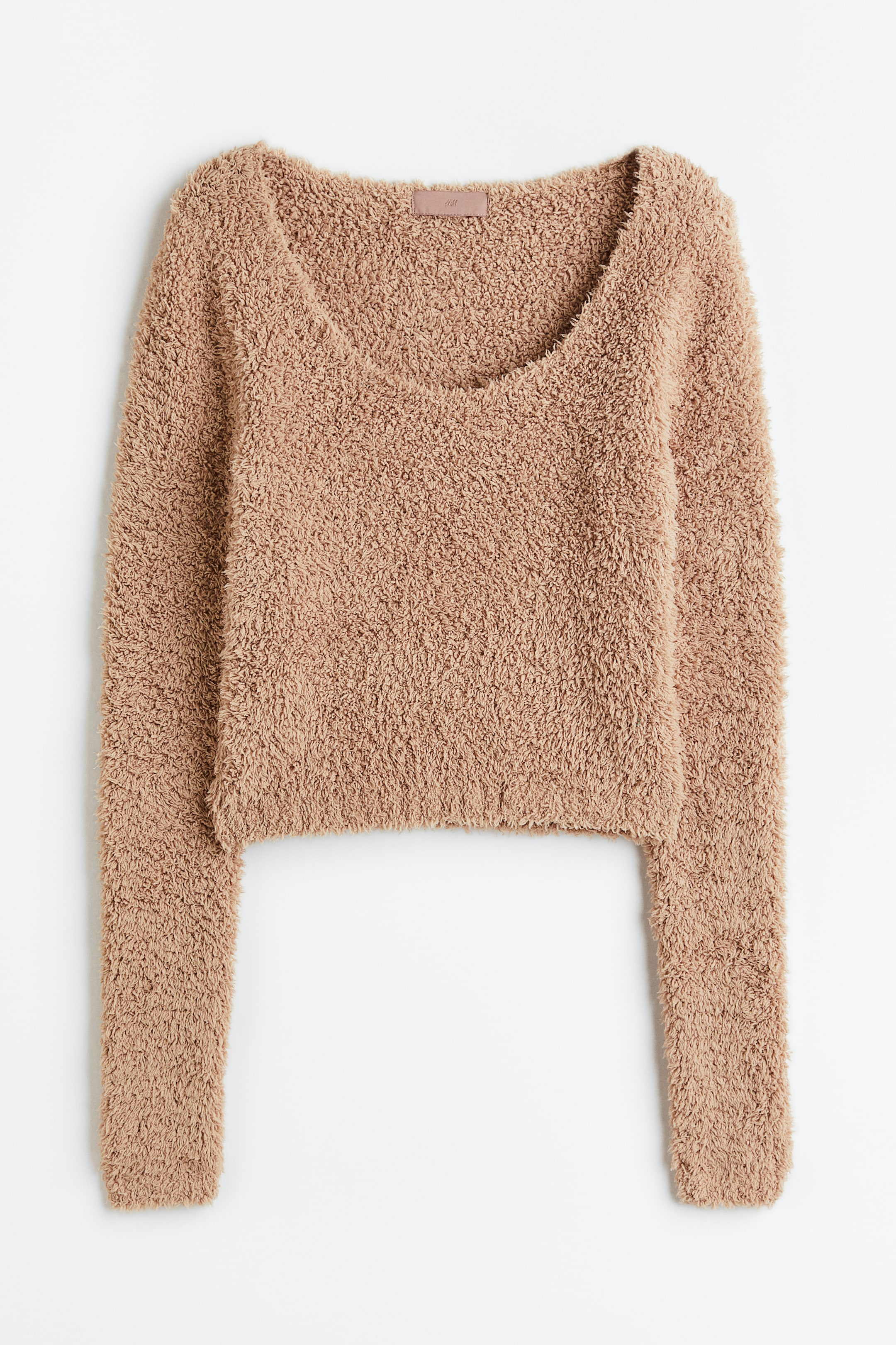 הצגת תמונה גדולה יותר: חולצת קרופ - בז' - Ladies | H&M IL 1