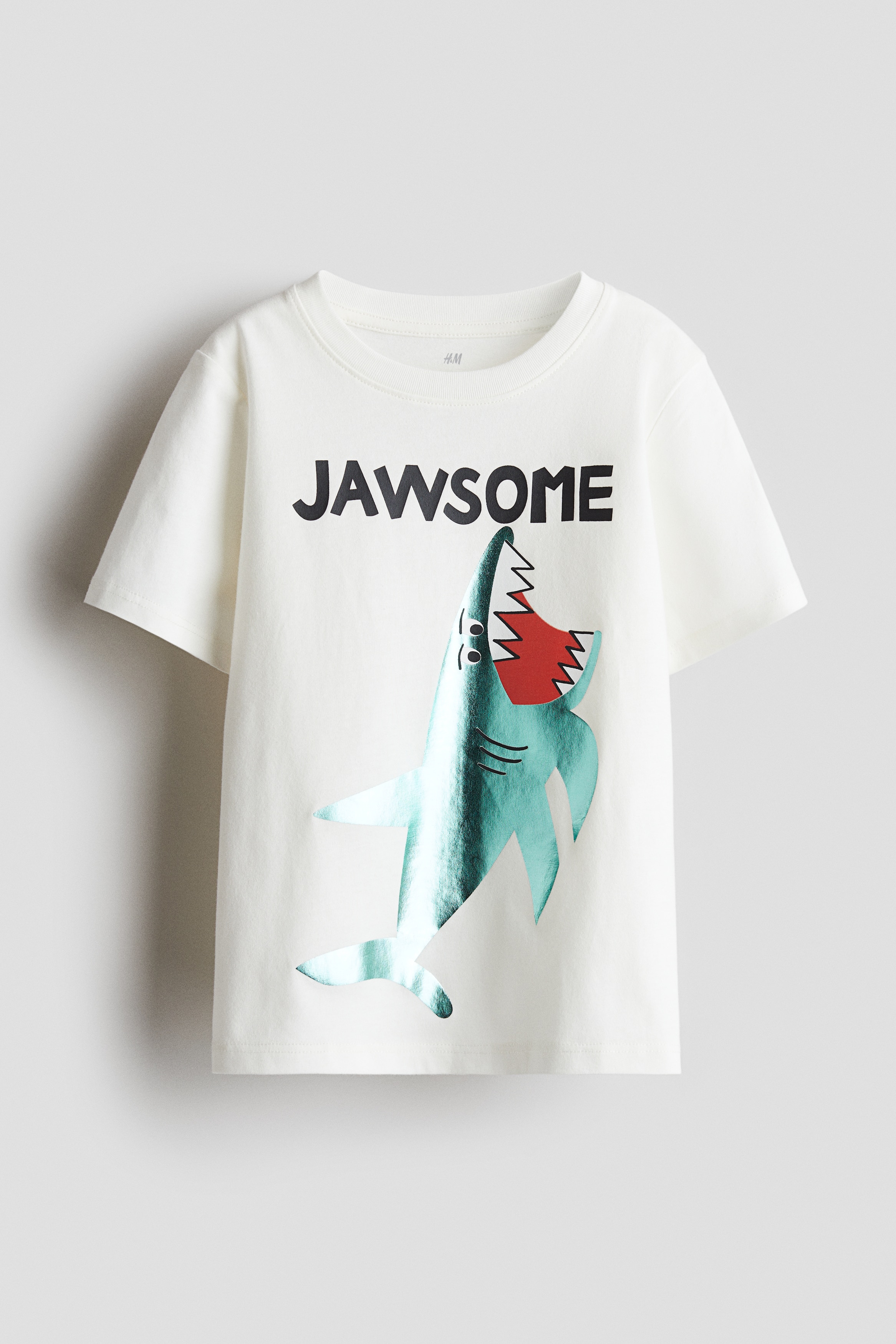 Printed cotton T-shirt - White/Jawsome