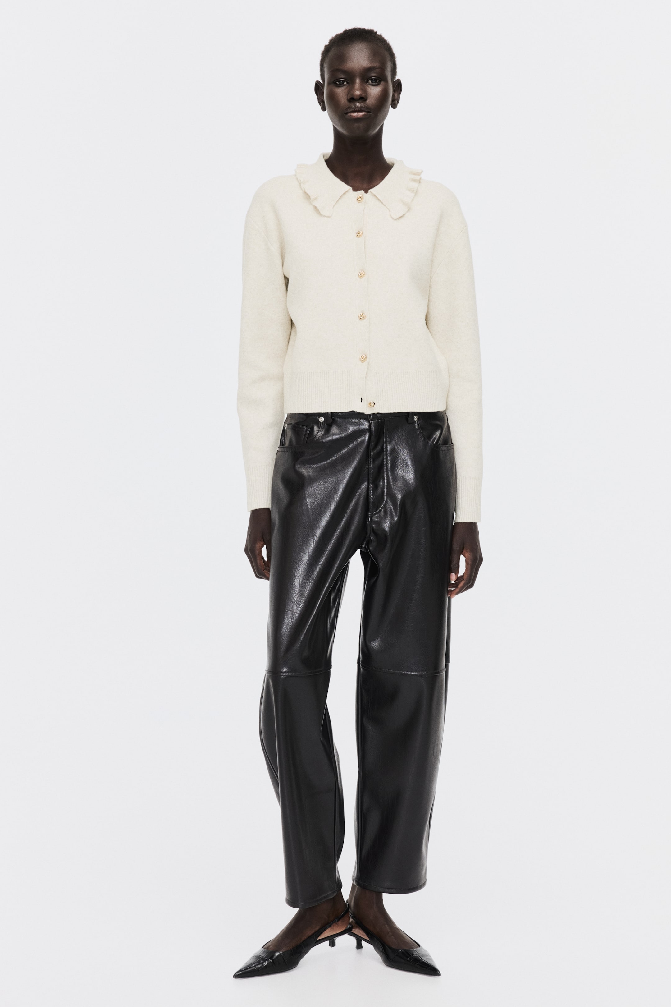 Prikaži veću sliku: Džemper na kopčanje sa kragnom - Svetlobež lapor - Ladies | H&M RS 3