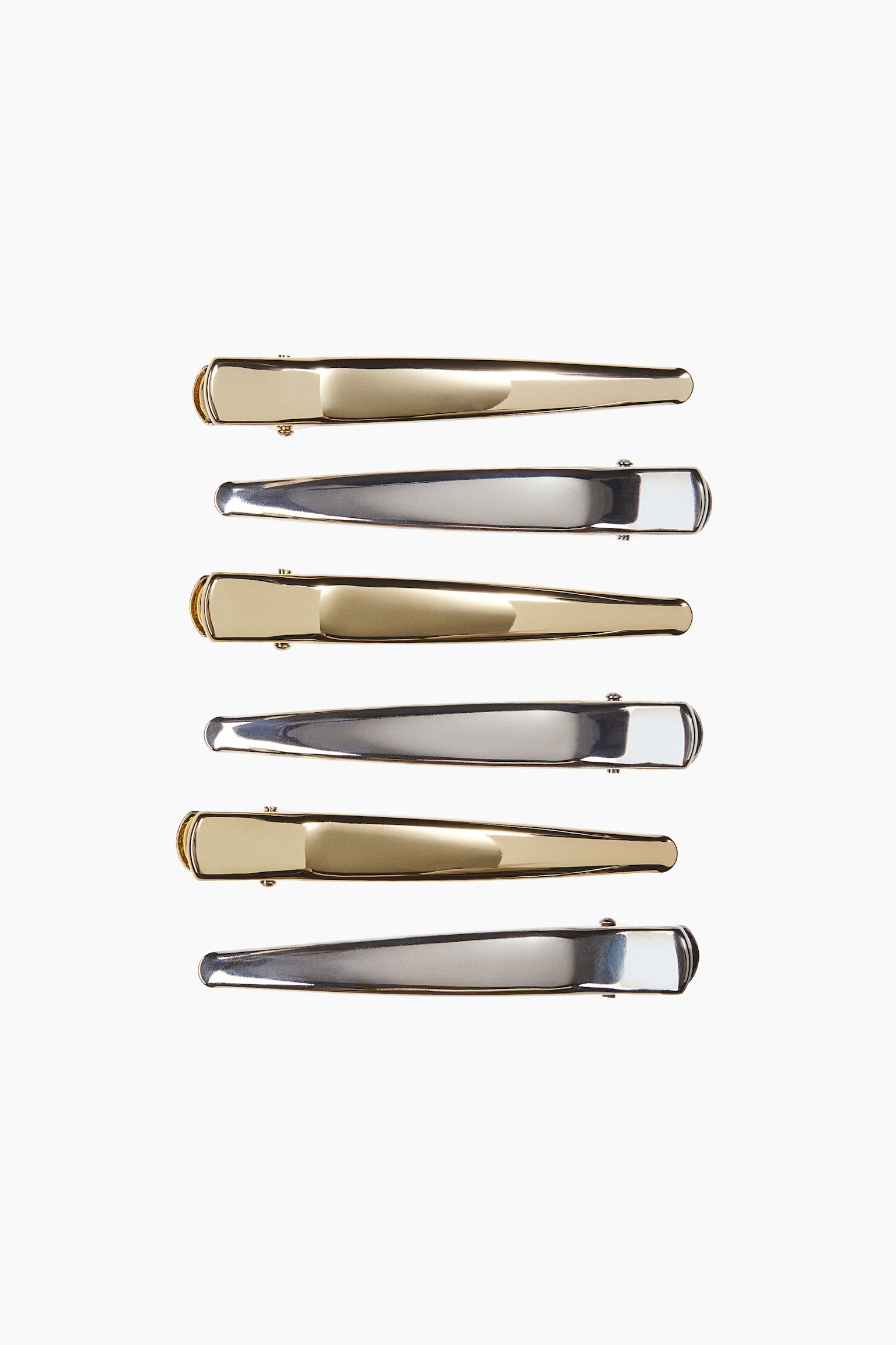 Женские аксессуары для волос H&M 6-Pack Hairstyling Clips, цвет: Золотой / Серебряный — фото 1