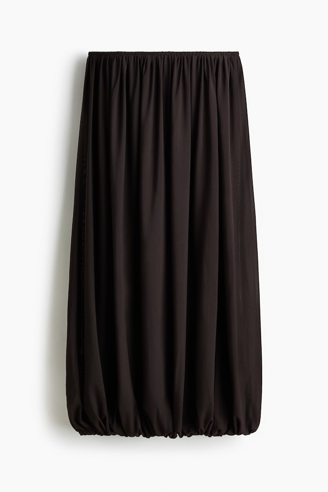Mesh Balloon Skirt - Dark brown - 1