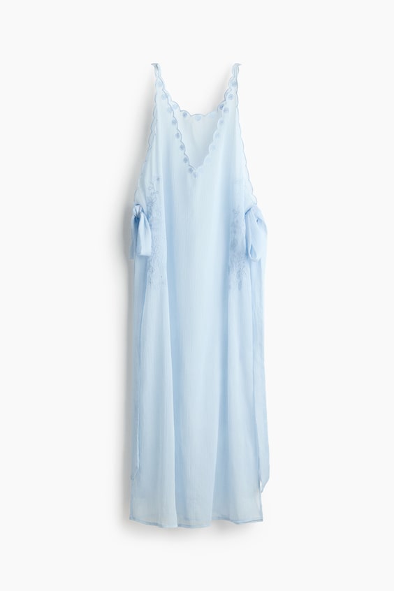 Женские платья H&M Embroidered Chiffon Beach Dress