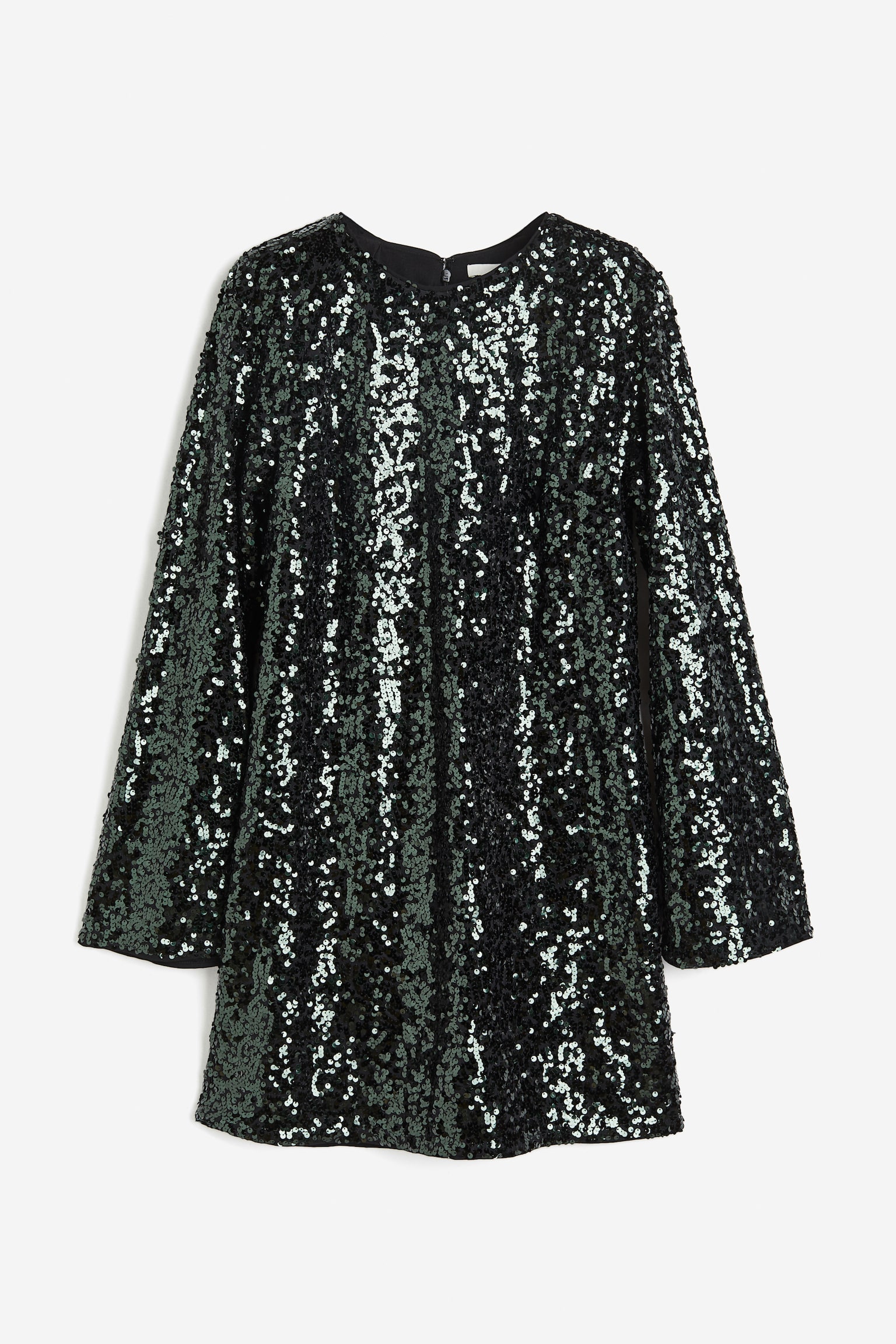 Sequined dress - Dark green/Sequins/Dark grey/Sequins/Bronze-coloured/Black - 1