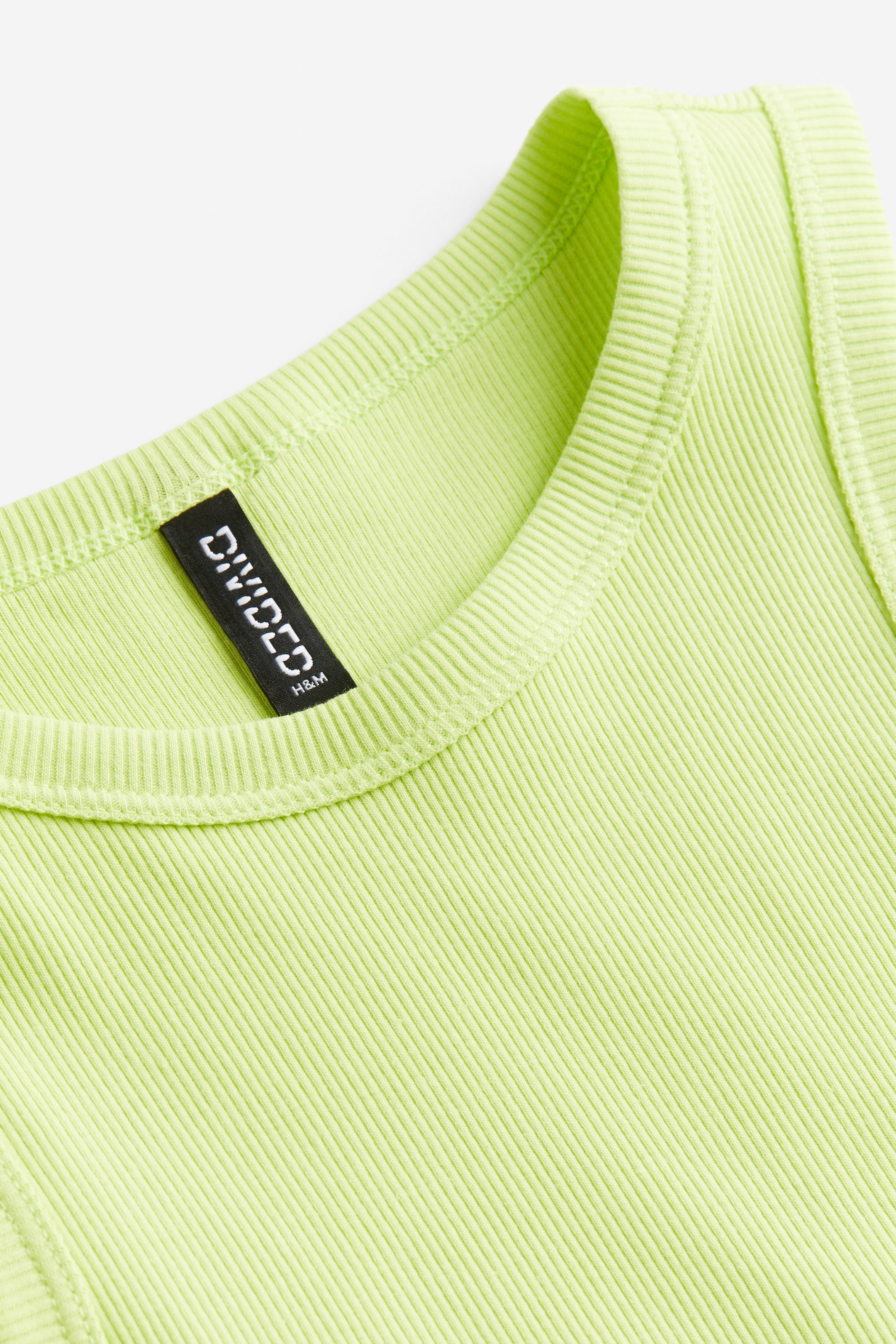 Ribbed Tank Top Lime Green Ladies Handm Us