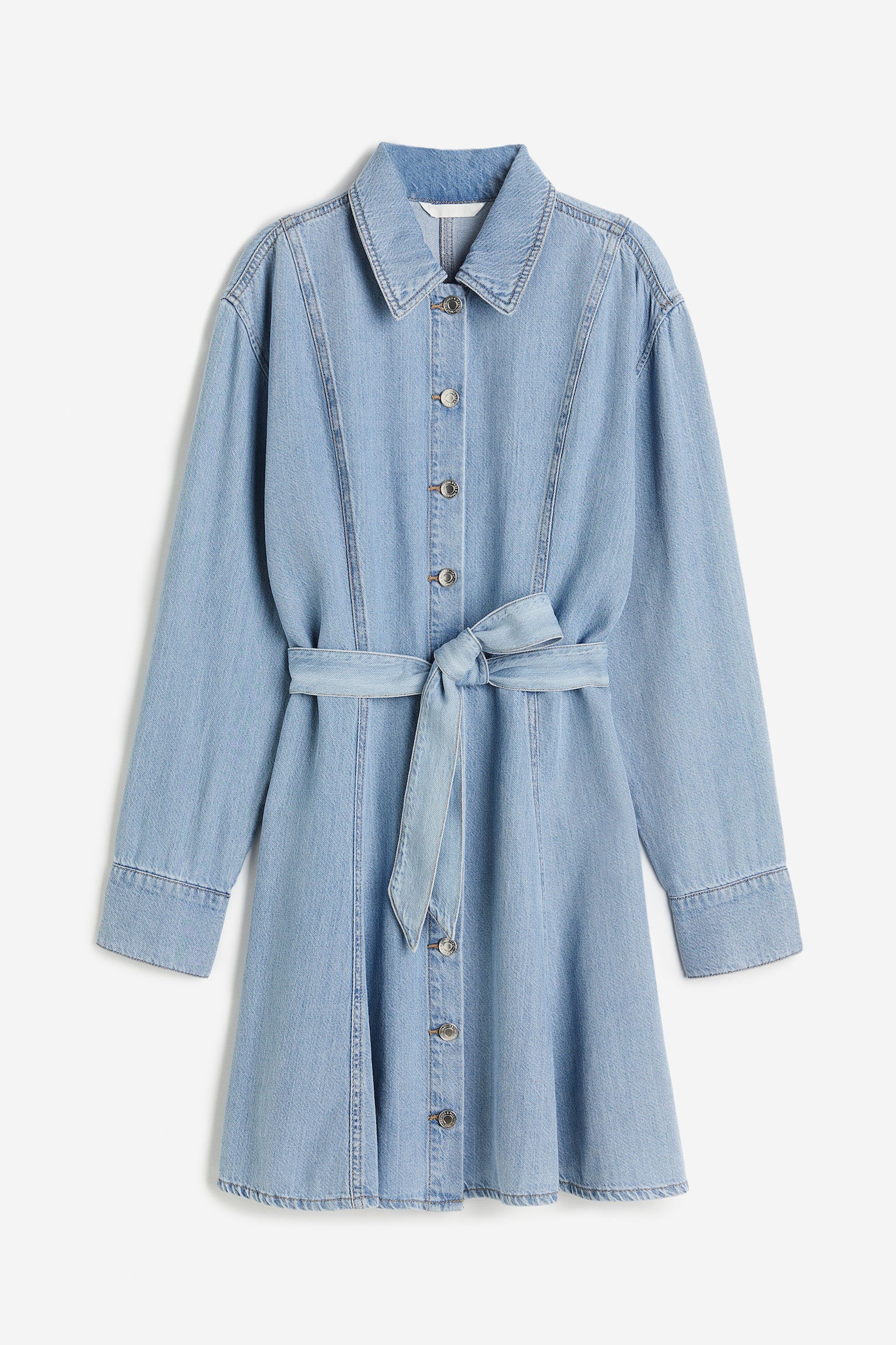 Denim Shirt Dress - Light denim blue - 2