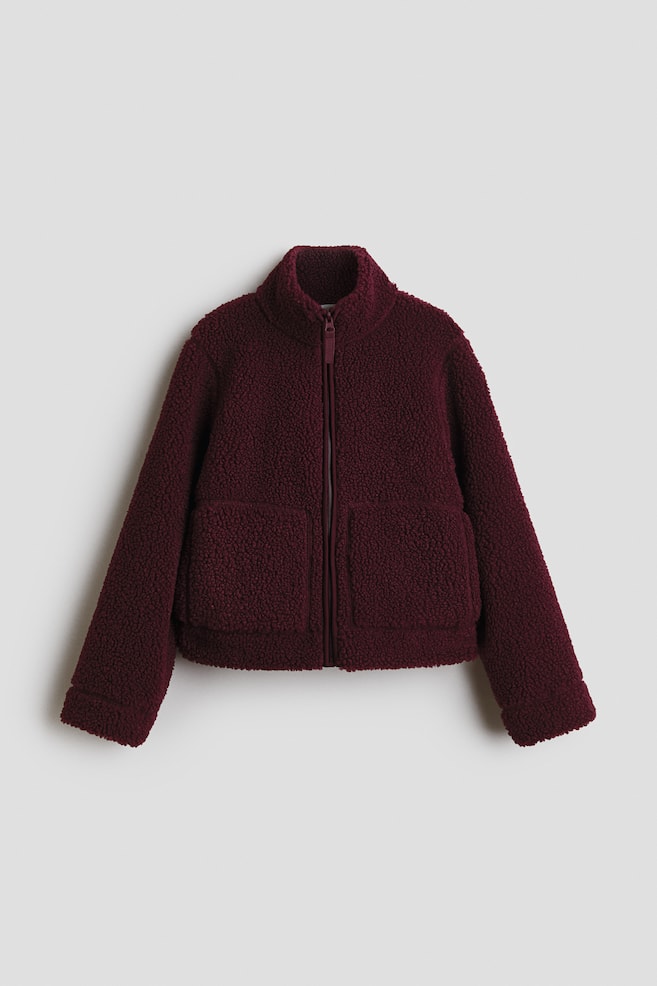 Teddy jacket - Dark red/Cream - 1