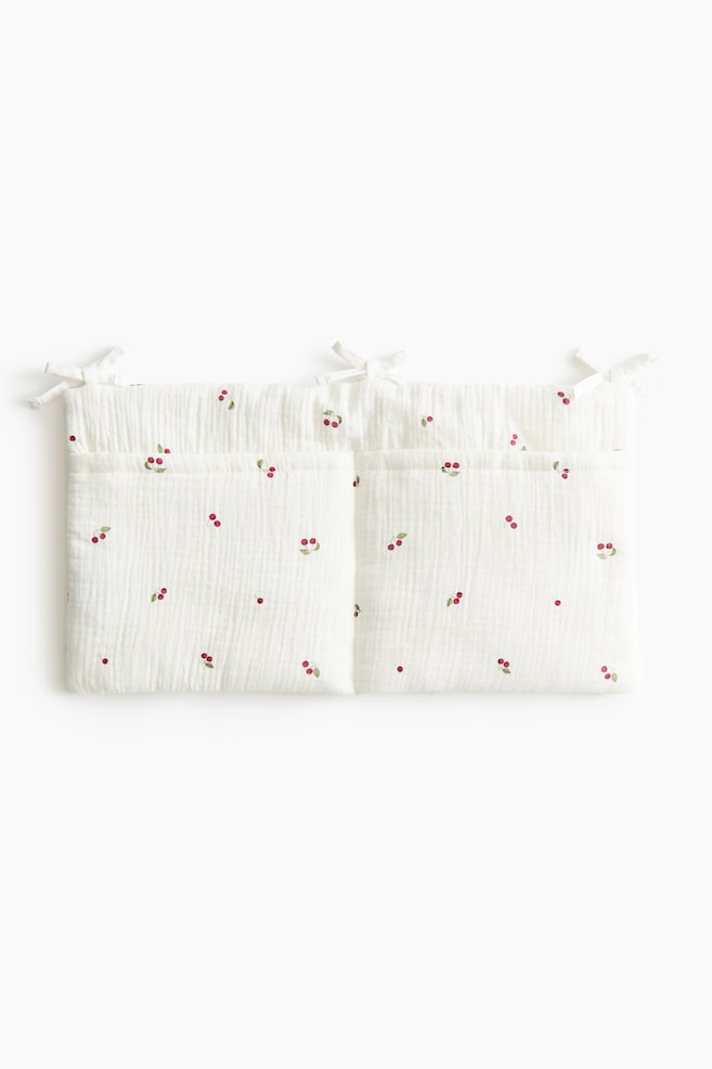 Muslin Hanging Nursery Organizer - White/cherries/Light blue/clouds - 1