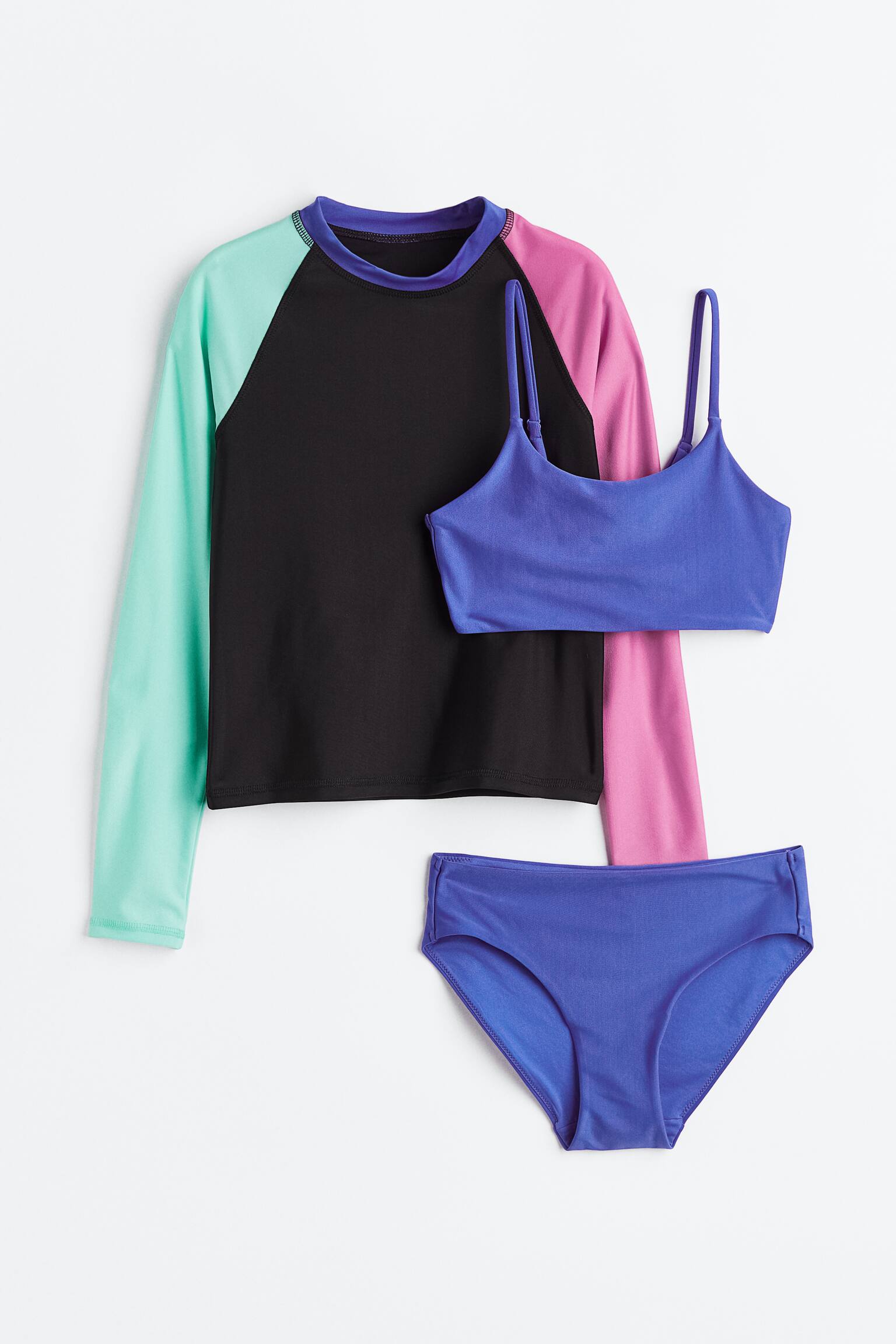 3-piece Swim Set - Blue/Block colour - 1