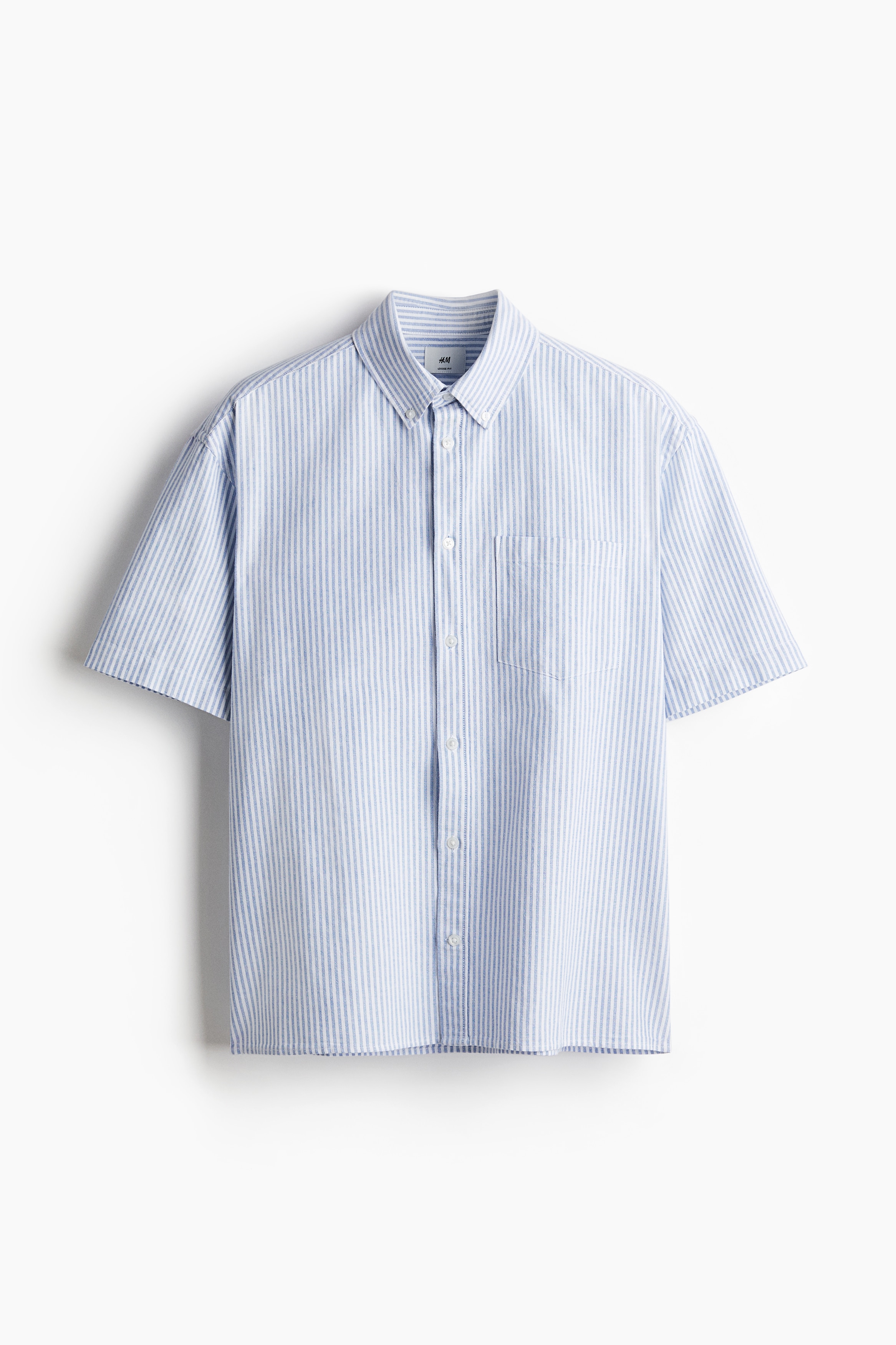 ルーズフィット 半袖オックスフォードシャツ - ライトブルー