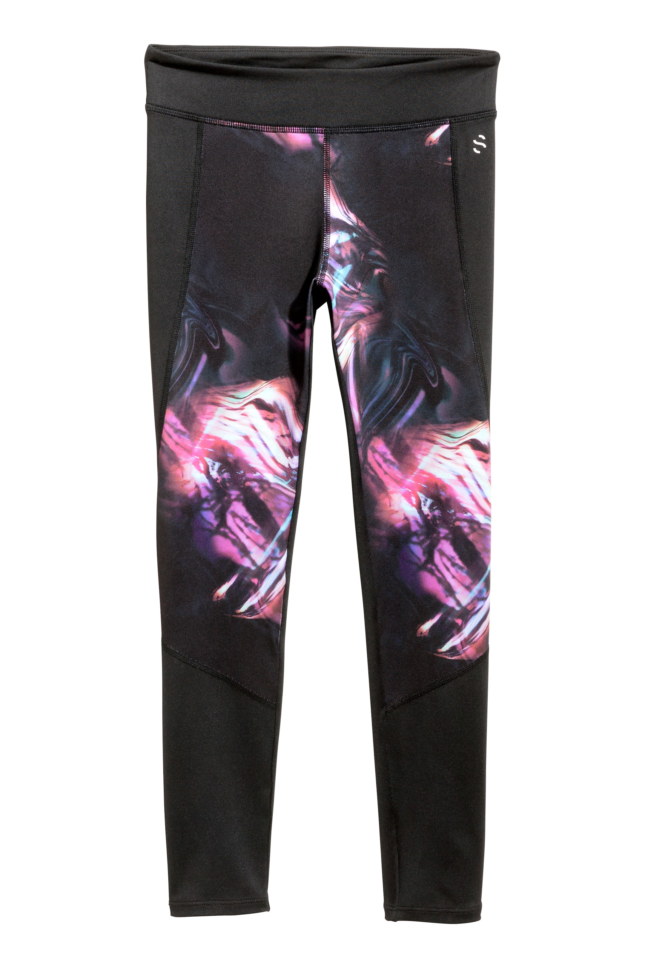 View larger image: Sports tights - Black/Purple - Kids | H&M GB 1