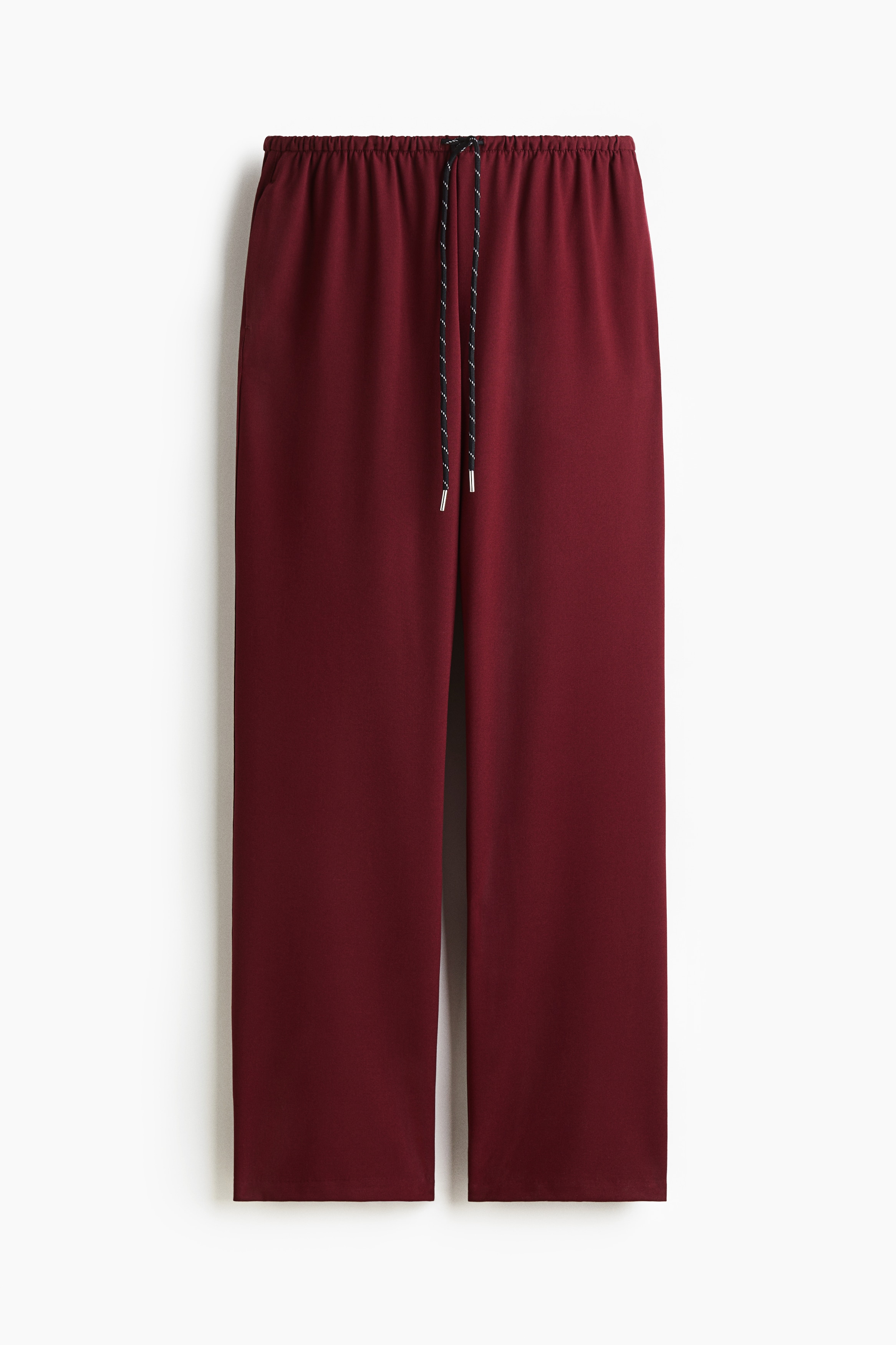 Büzgü Bağlı Pantolon - Koyu kırmızı/Gri