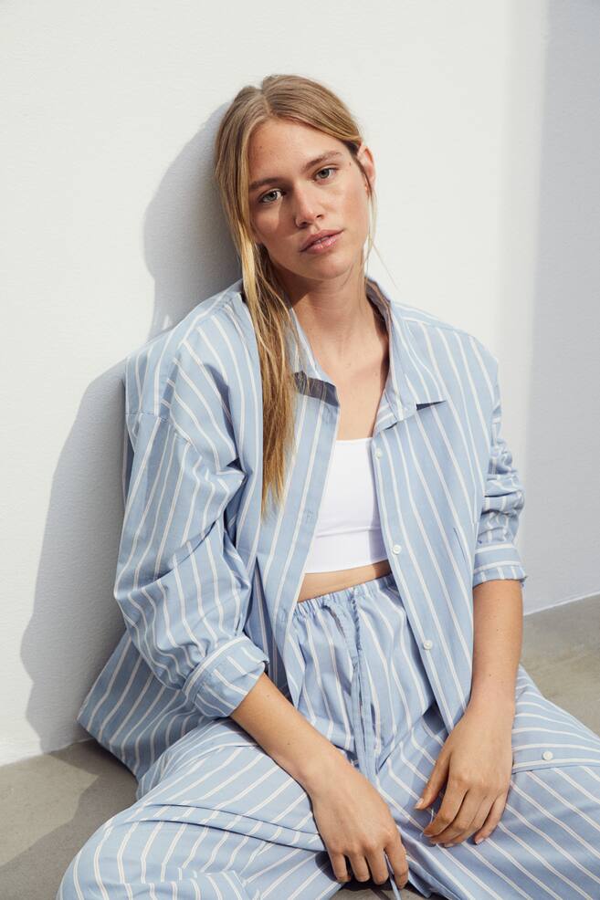 Pyjama shirt and bottoms - Blue/Striped/Blue/Striped - 5