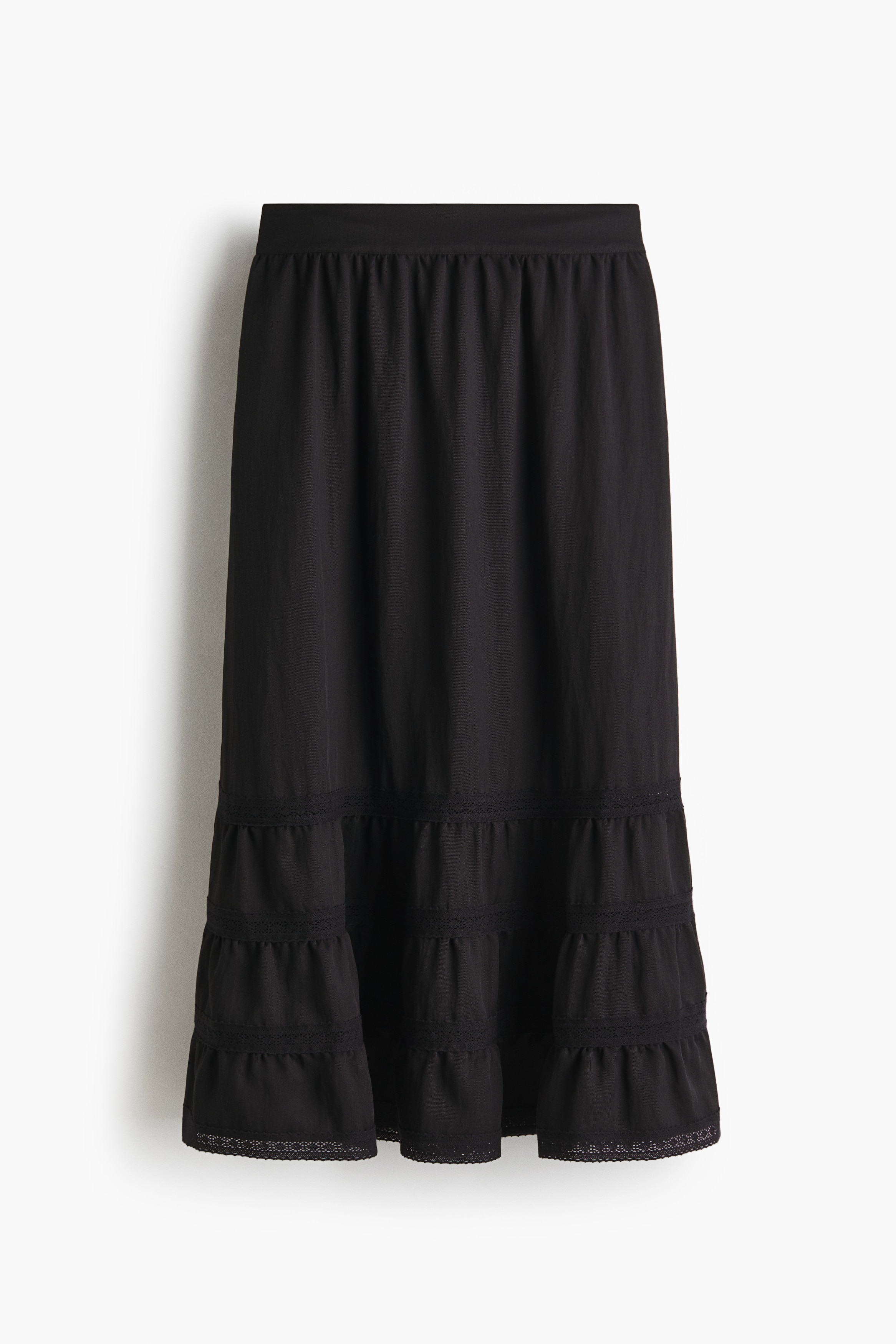 Lace-inset skirt - Black/White