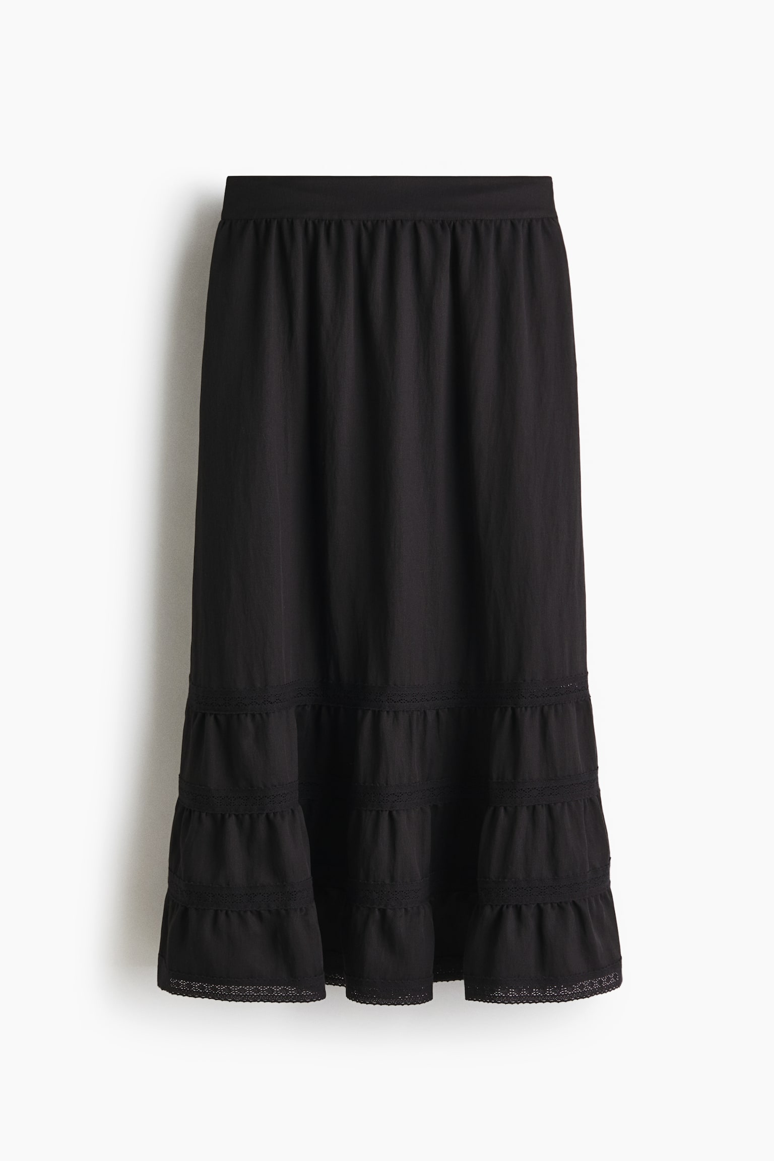 Lace-inset skirt - Black/White - 2