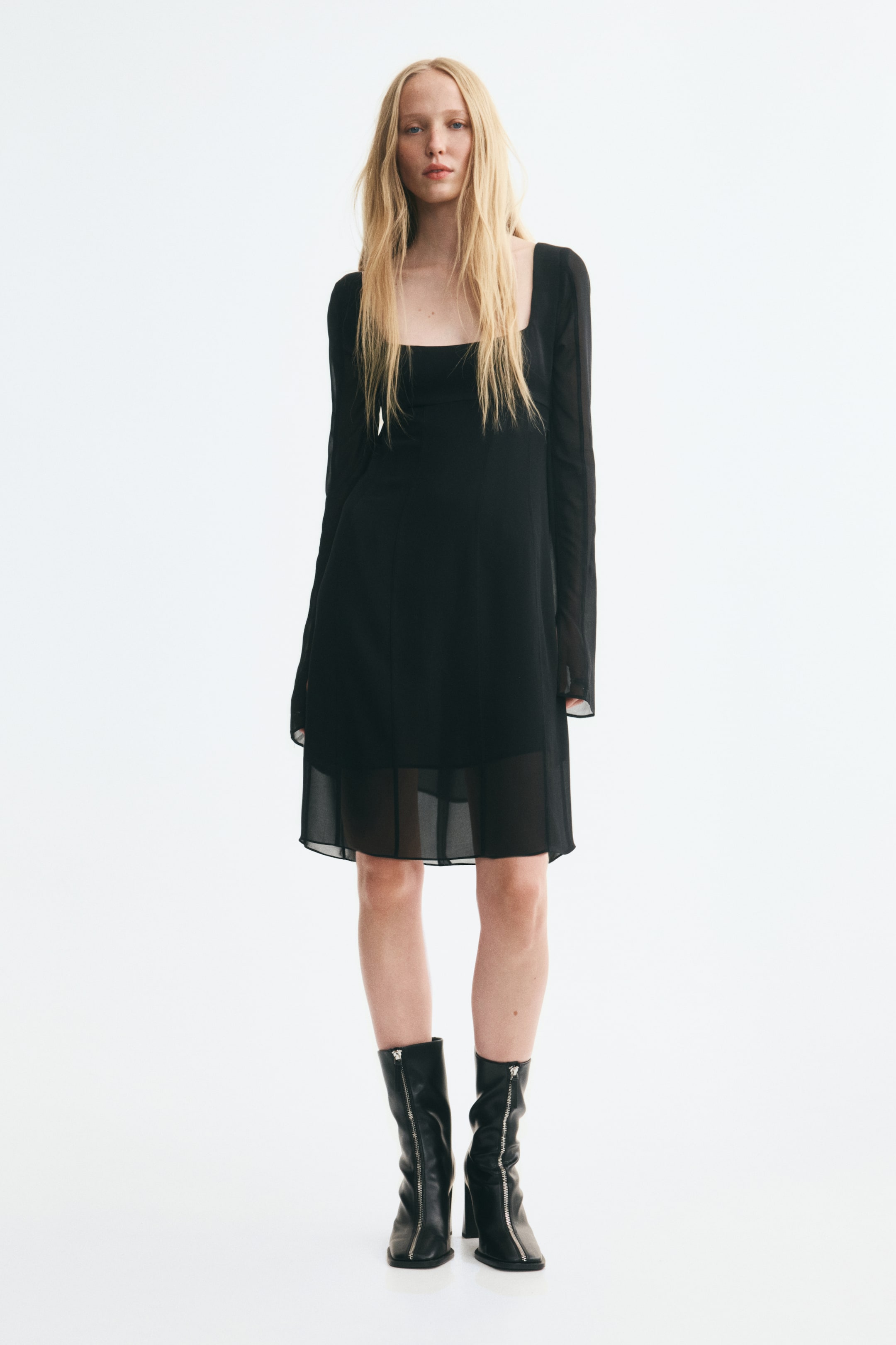 Fitted Chiffon Dress