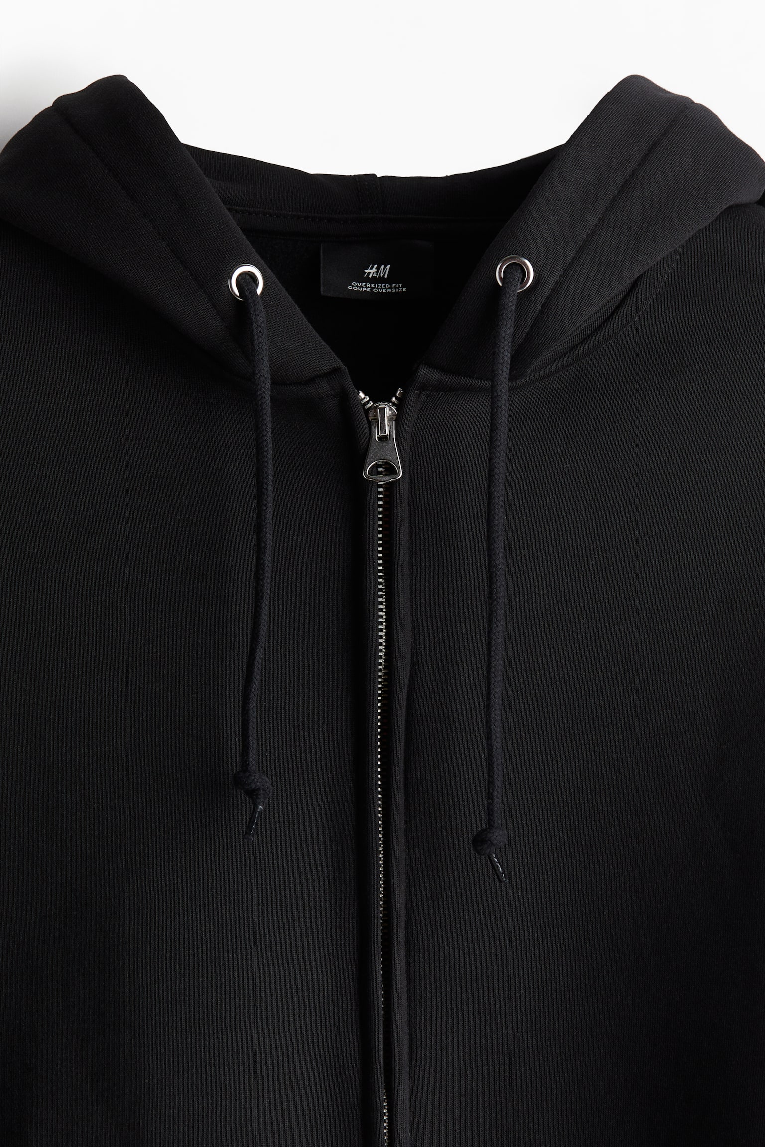 Oversized Fit Zip-through hoodie - Black/Light grey marl/Navy blue/White - 7