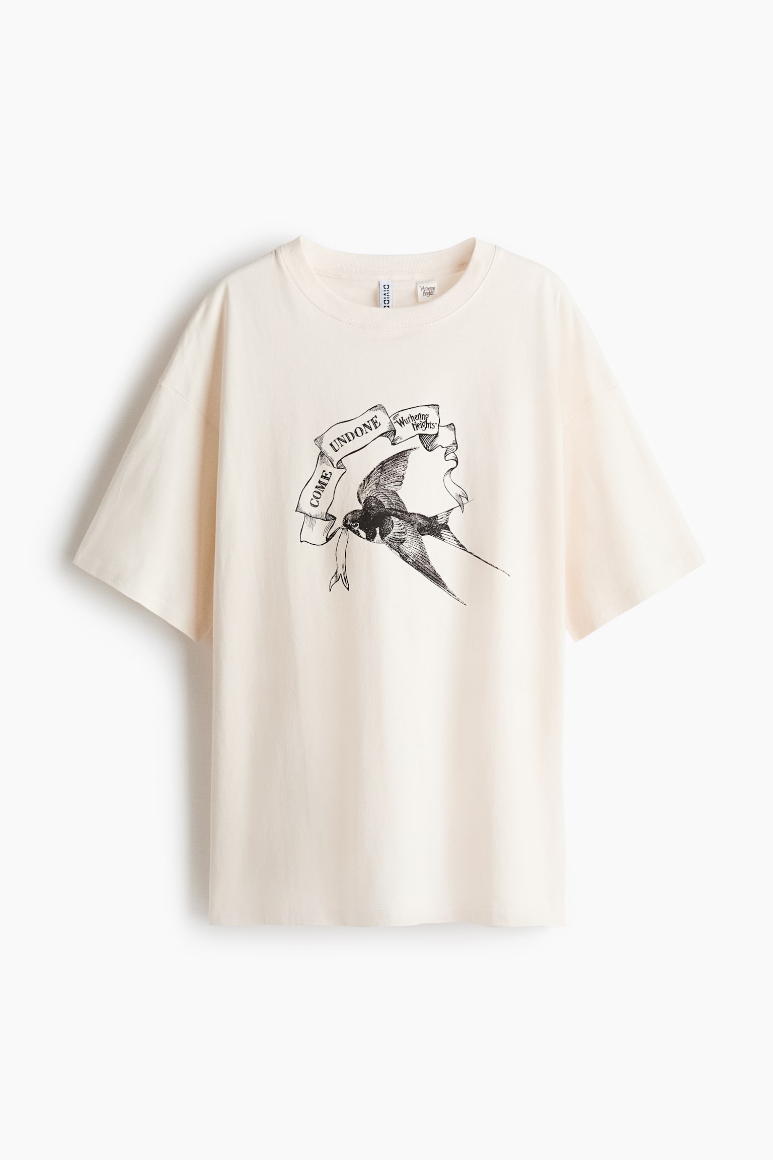 Oversized printed T-shirt - Cream/Wuthering Heights - 2