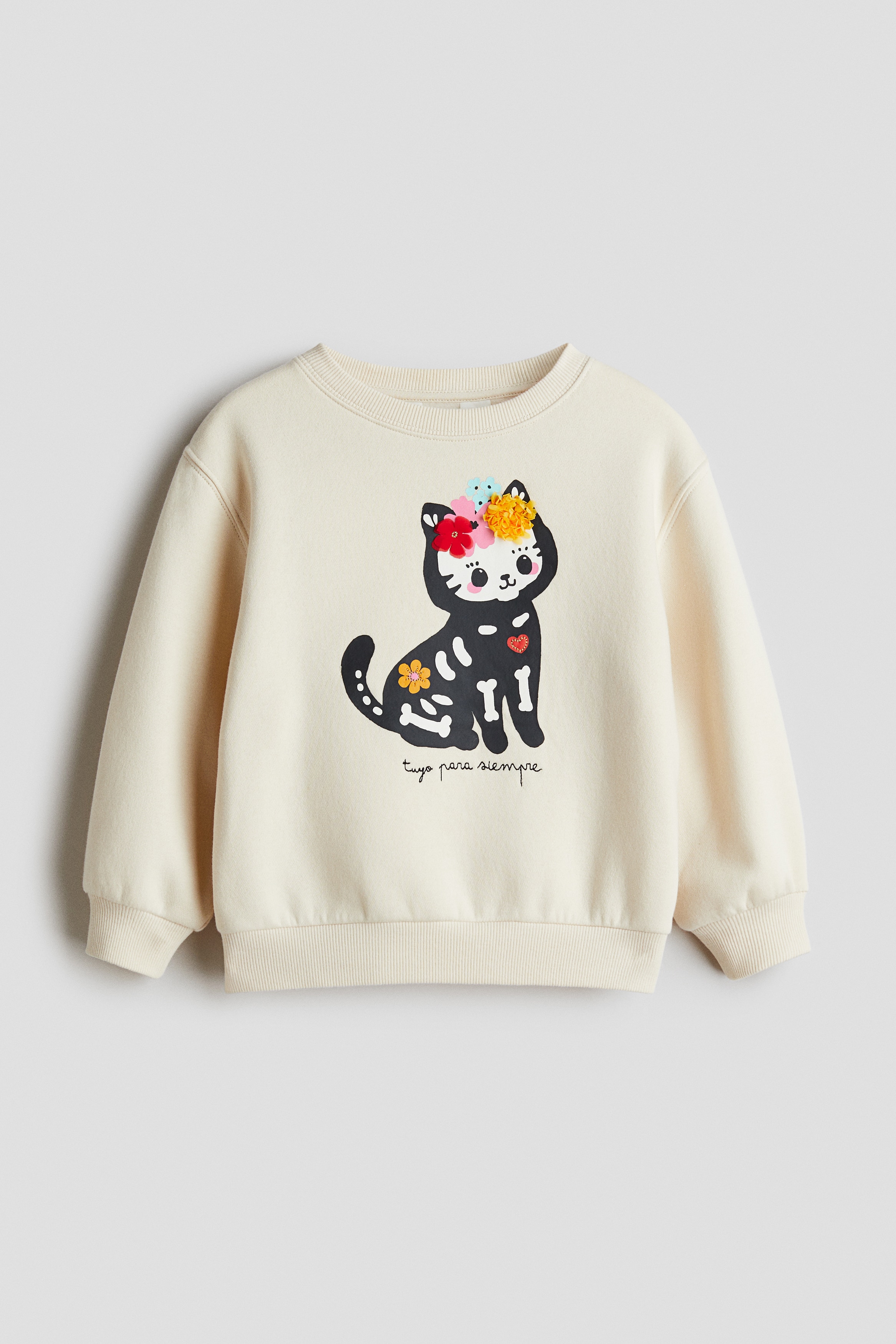 Sudadera con diseño - Beige claro/Calavera de azúcar
