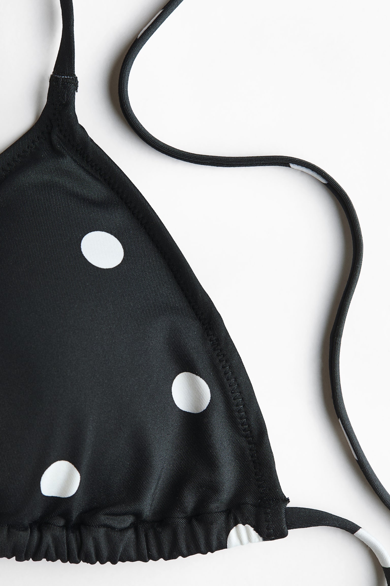 Padded triangle bikini top - Black/Polka dot - 4
