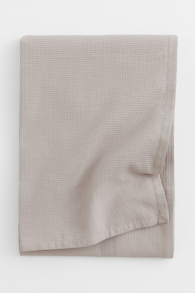 Waffled bedspread - Greige/Dark grey/White - 1