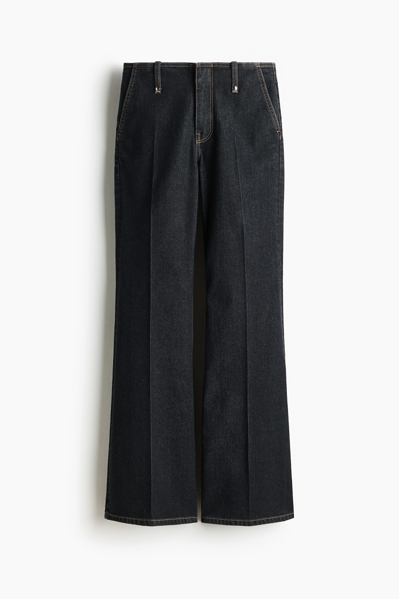 Bootcut High Waist Jeans - Washed black/Light beige - 1