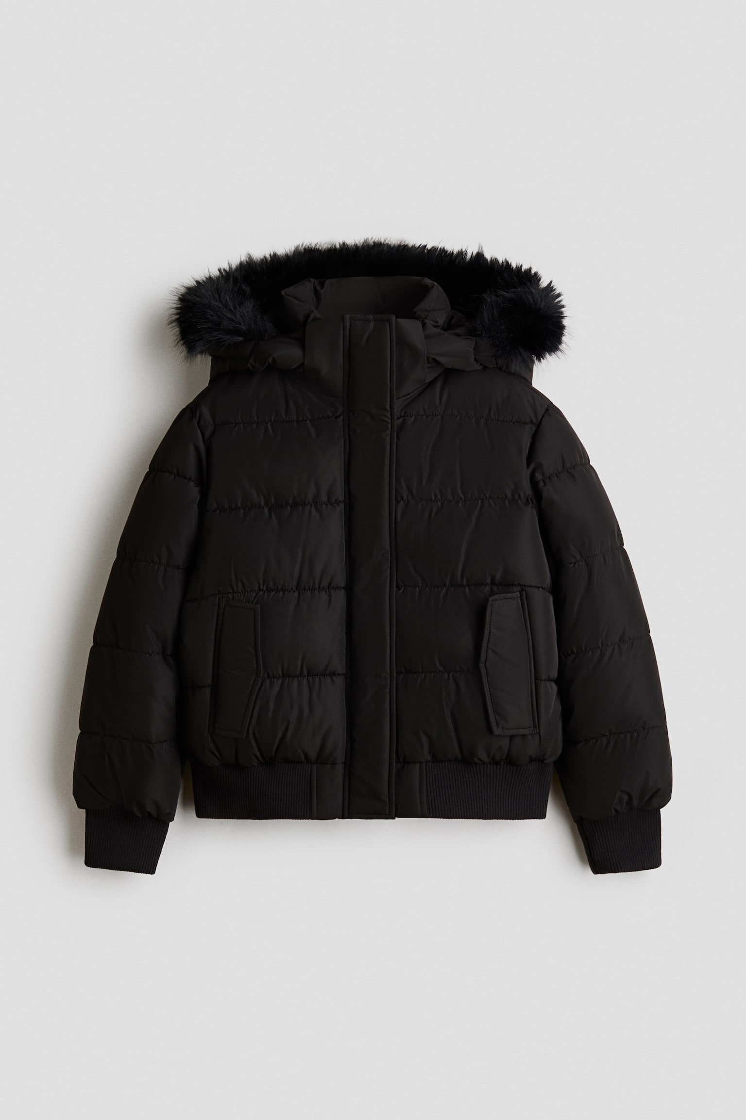 Детская куртка H&M Hooded Puffer, цвет: Чёрный — фото 1