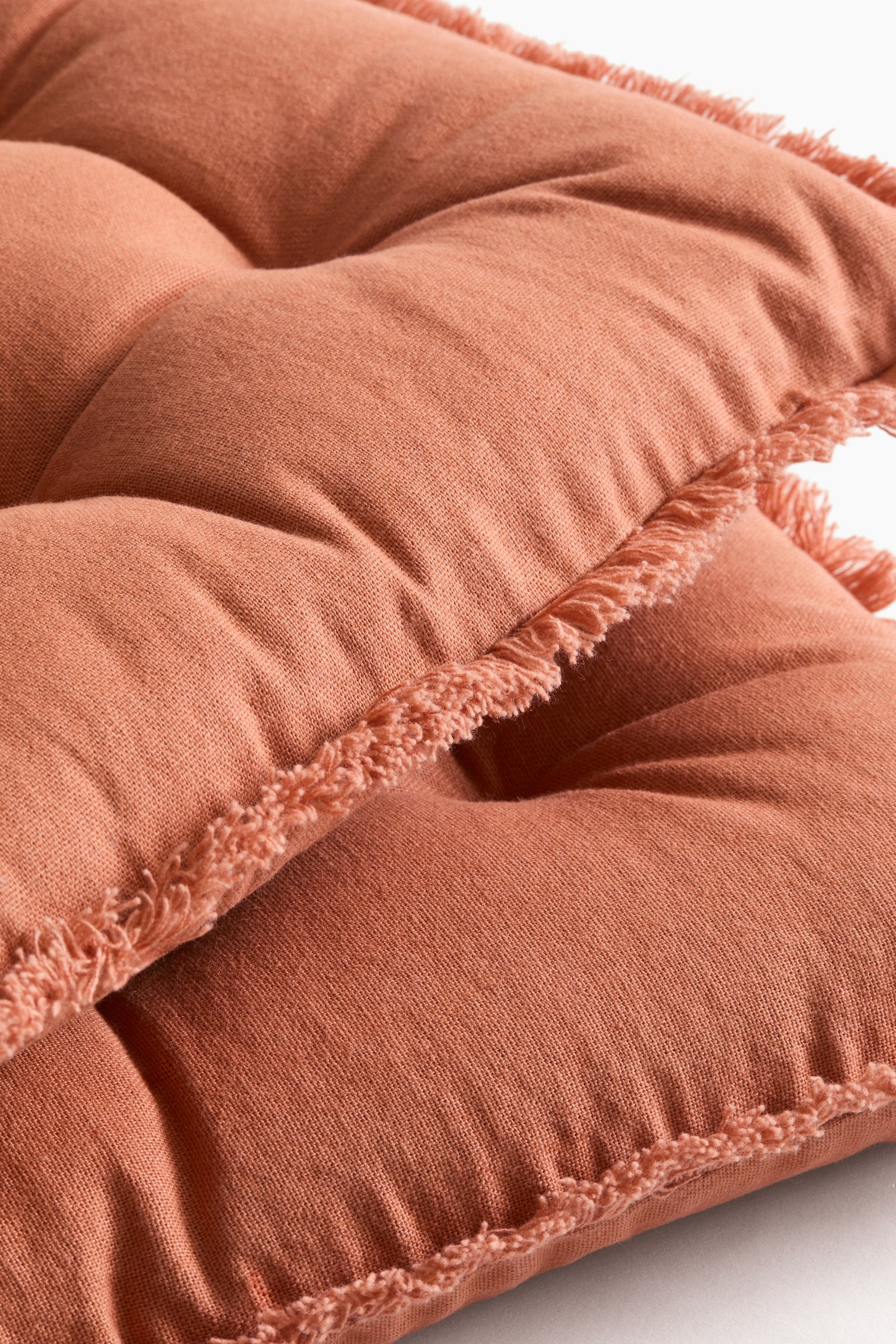 Lot de 2 coussins d'assise en lin mélangé - Orange/Beige clair/Marron foncé/Vert kaki clair/Jaune - 3
