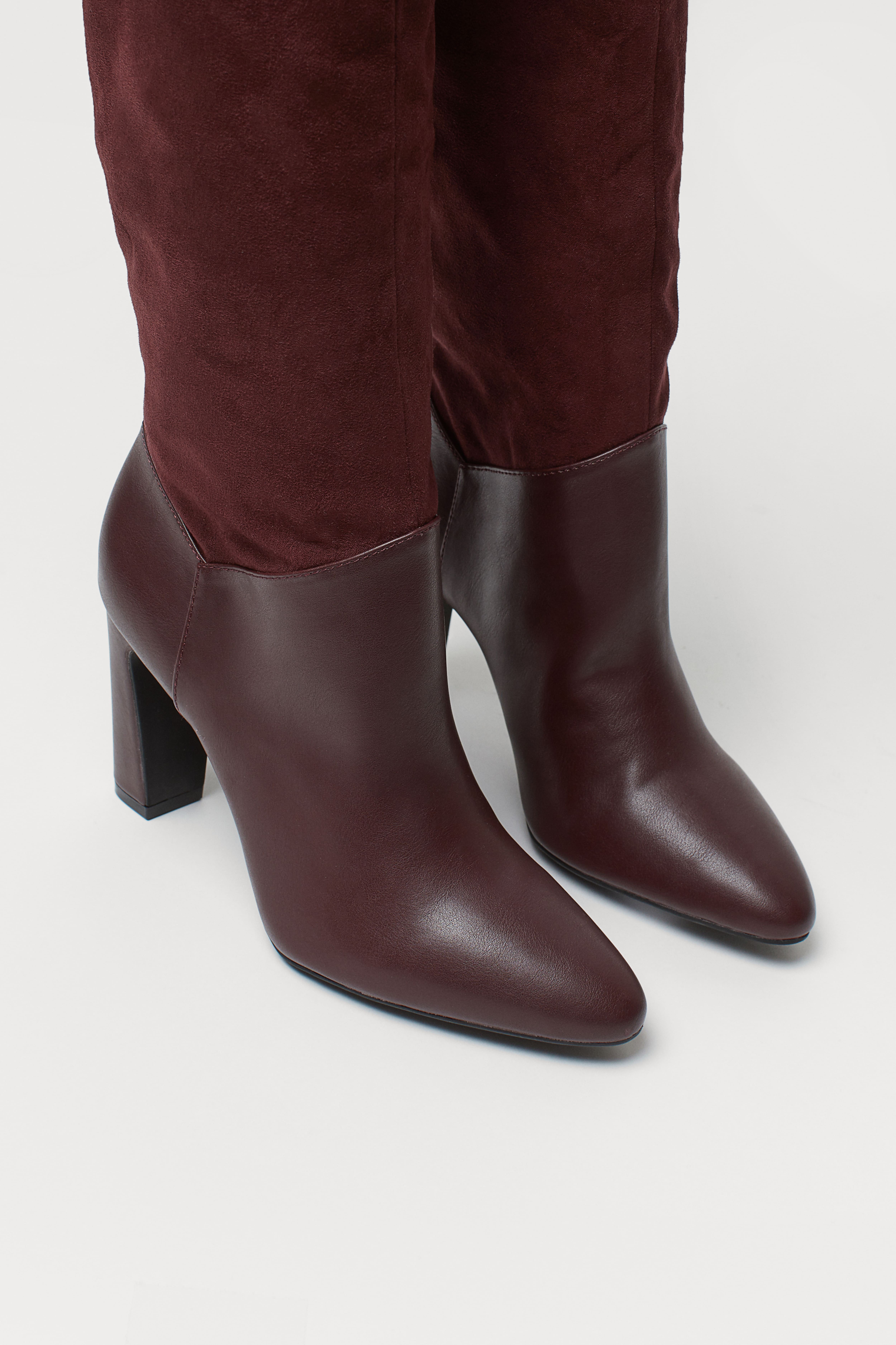 H&m burgundy boots hotsell