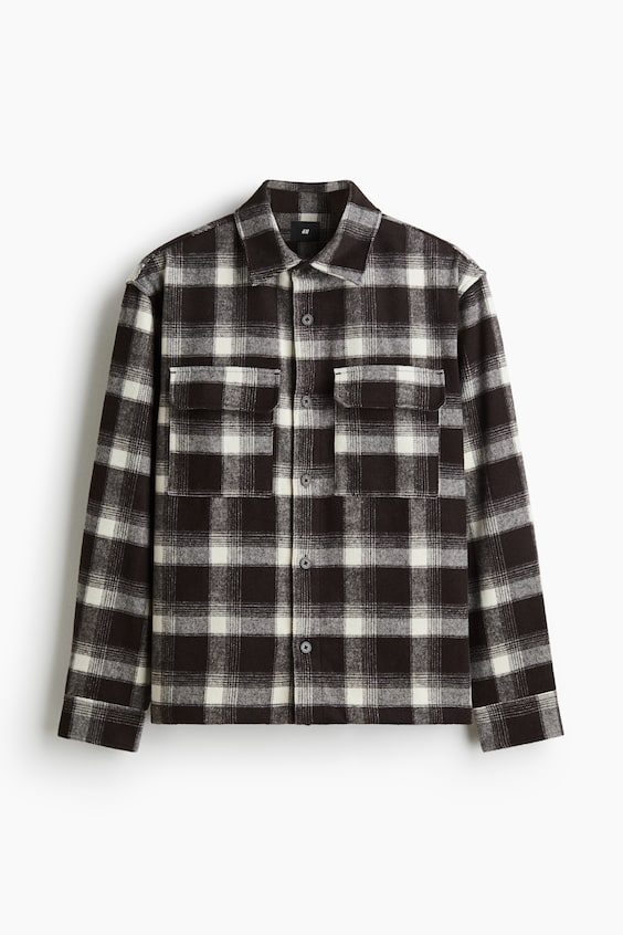 Мужские топы H&M Regular-Fit Flannel Overshirt