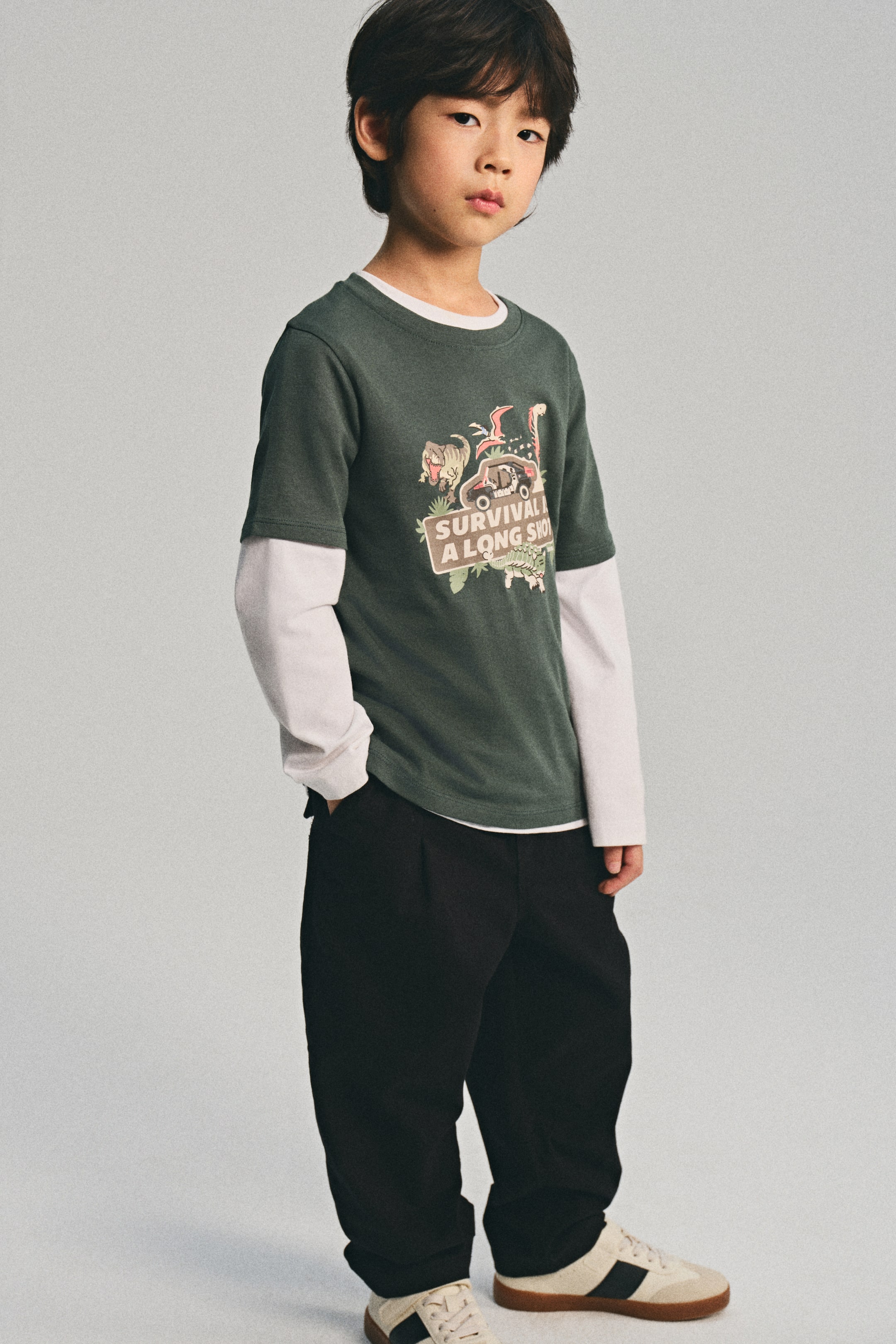 拡大画像を表示: コットンツイルジョガーパンツ - ブラック - Kids | H&M JP 1