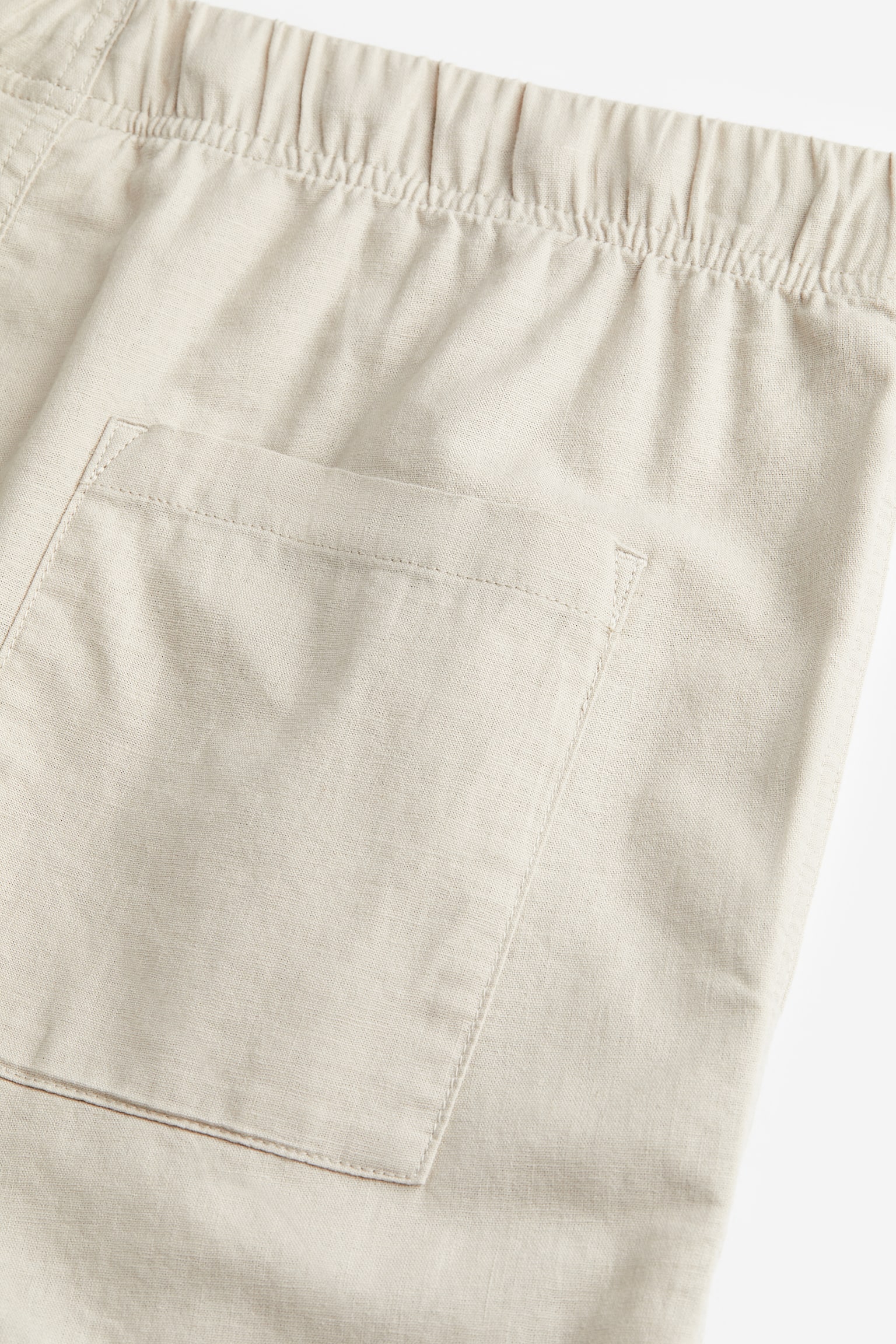 Relaxed Fit Linen Blend Shorts - Beige/Beige/White pattern/Light purple/Dark grey - 2