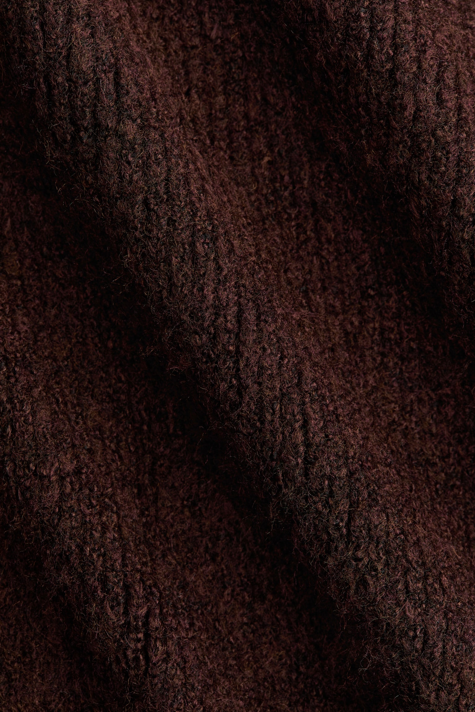 Suéter oversized con cuello de ojal - Café oscuro/Beige jaspeado claro - 3