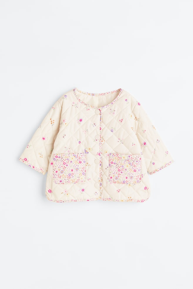 Quilted jacket - Cream/Floral/Natural white/Checked - 1